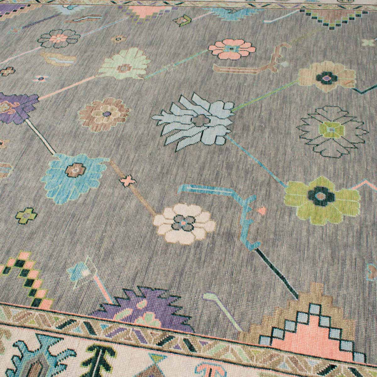 Poppy Pastel Turkish Knot Rug - Image 4