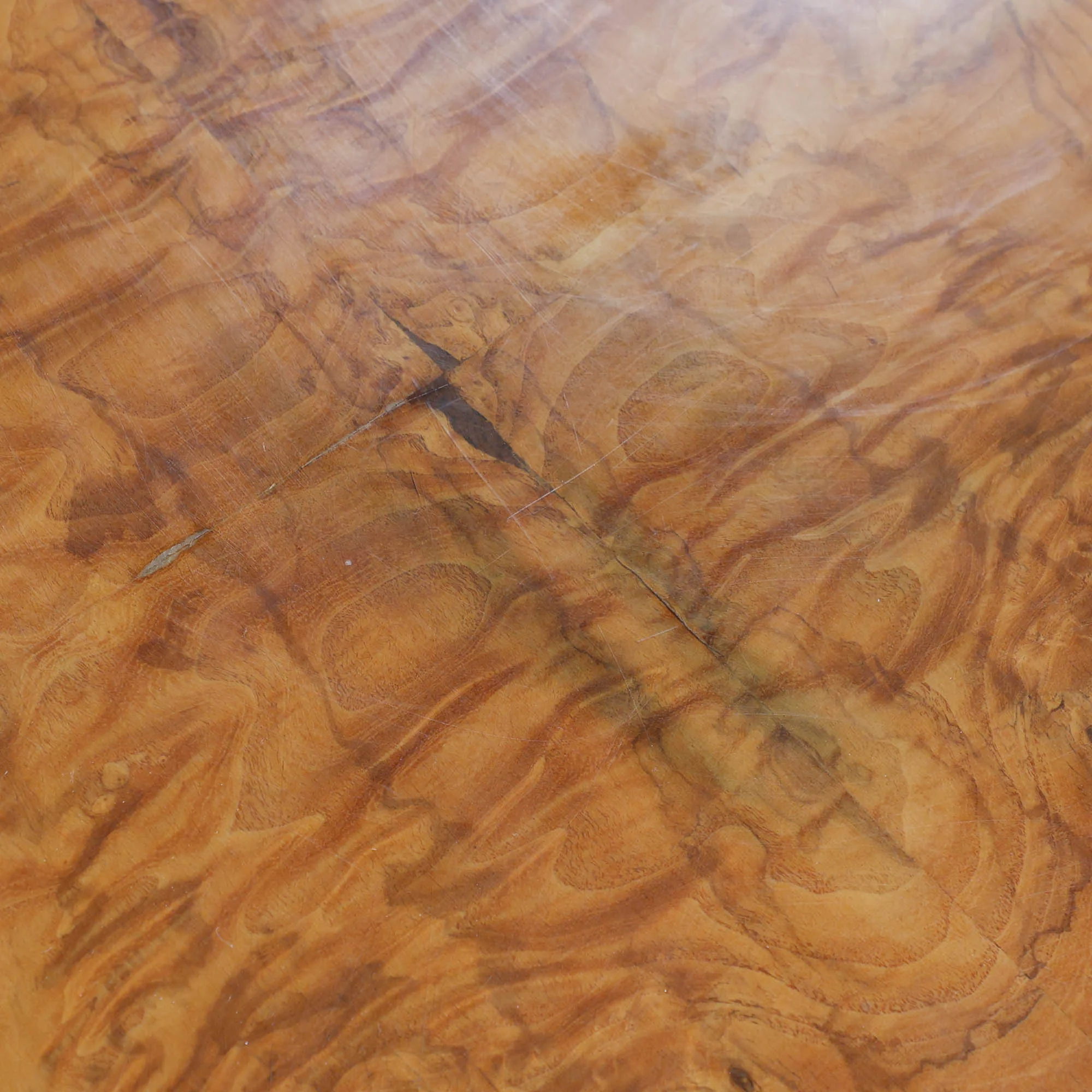 Square Olive Burl Wood Coffee Table in the style of Milo Baughman - Image 4