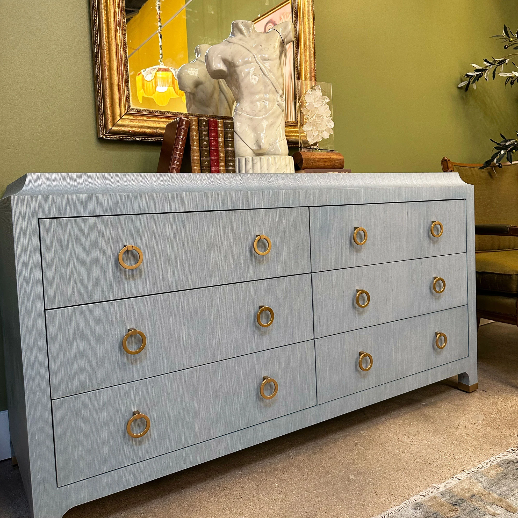 Quick Ship Jackie Dresser in Tulum Grasscloth - Image 2