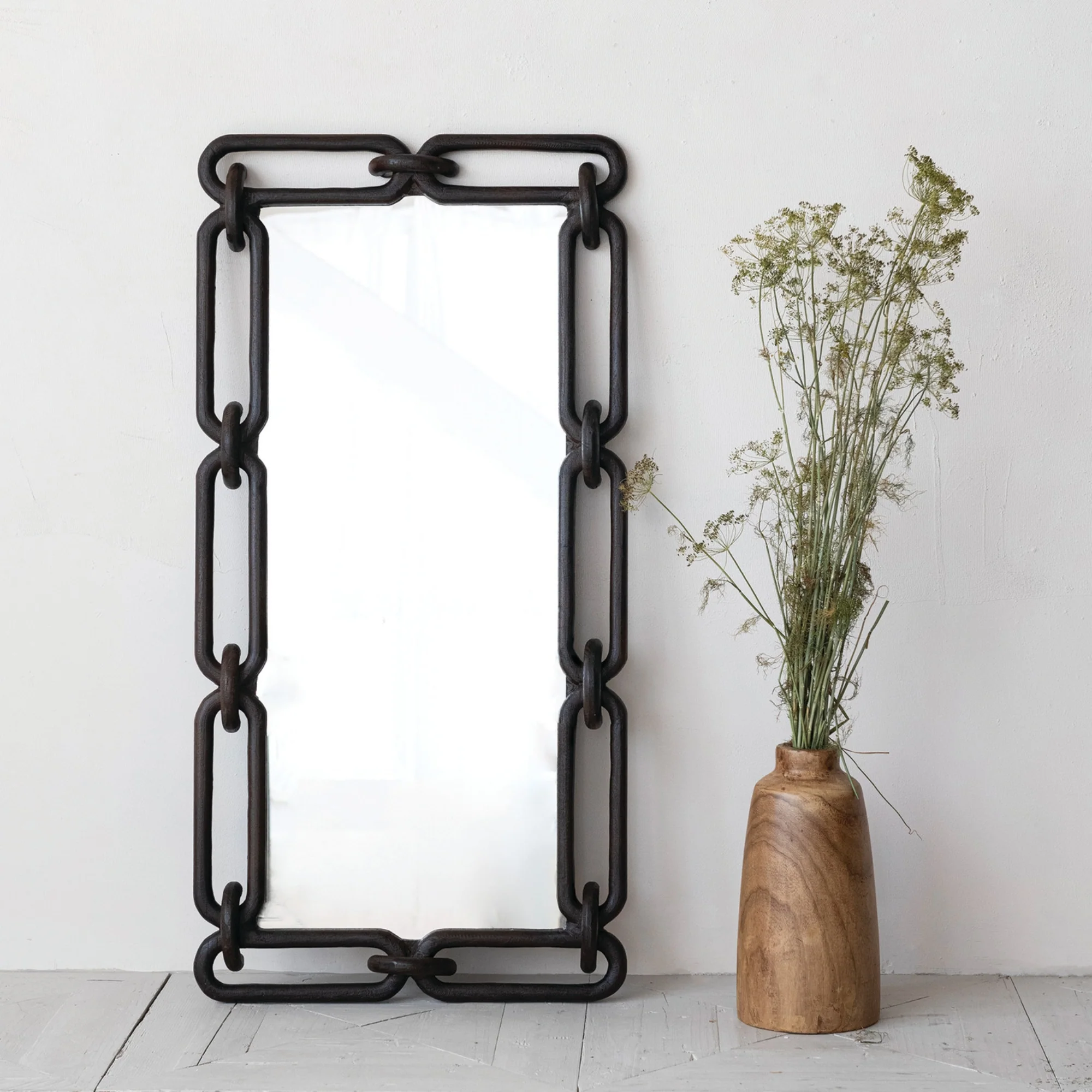Reclaimed Wood Chain Link Mirror - Image 2
