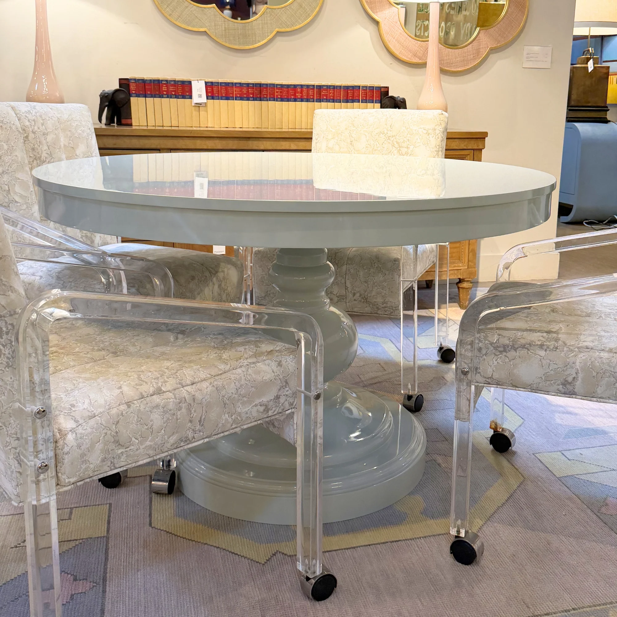 Refinished Round Pedestal Dining Table - Image 2