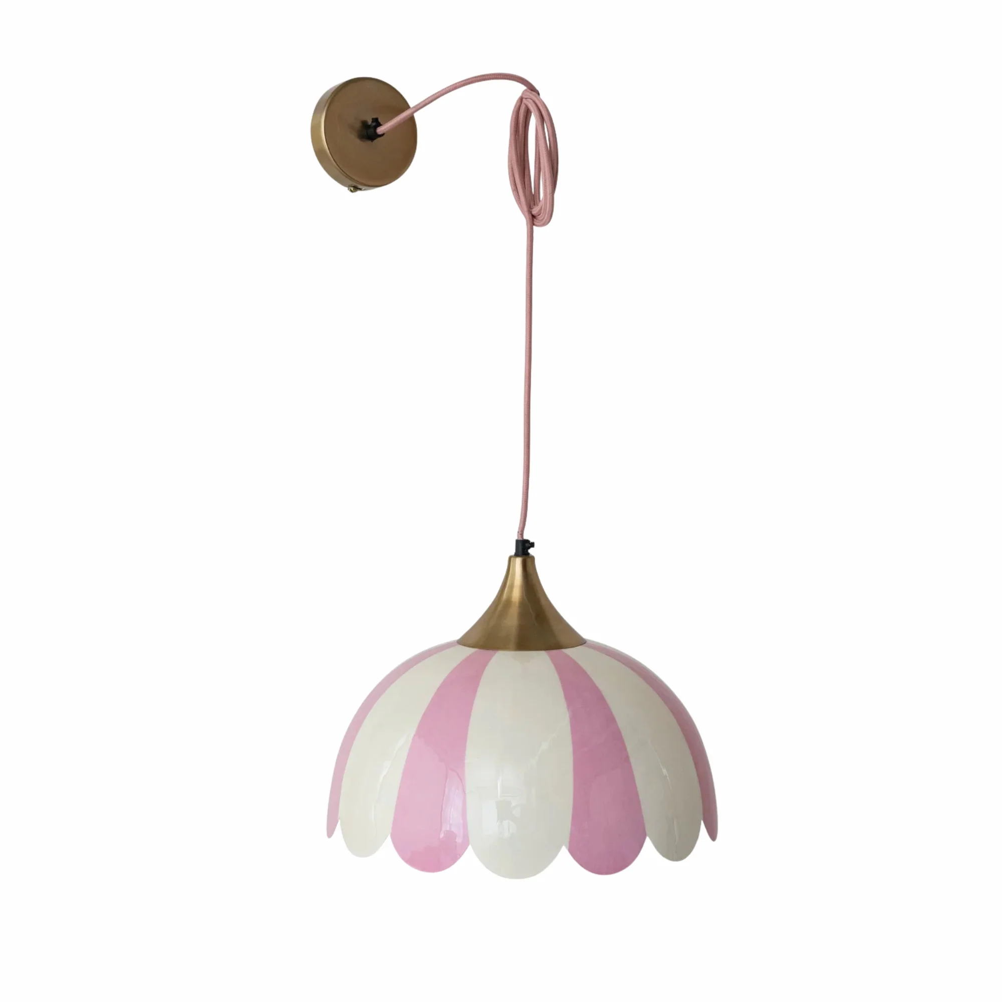 Scalloped Striped Pendant Lamp