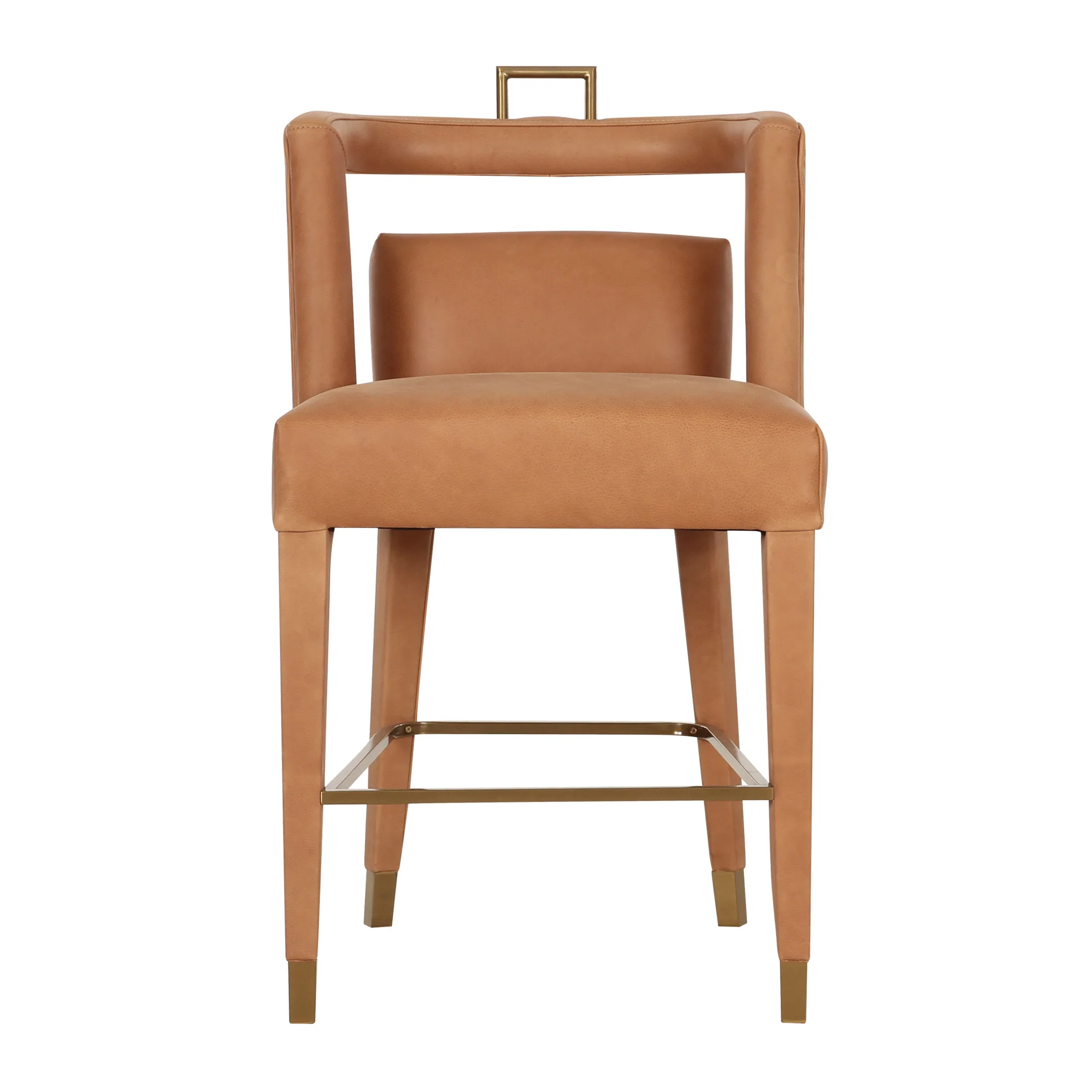 Revelry Counter Stool in Tobacco Leather - Image 3