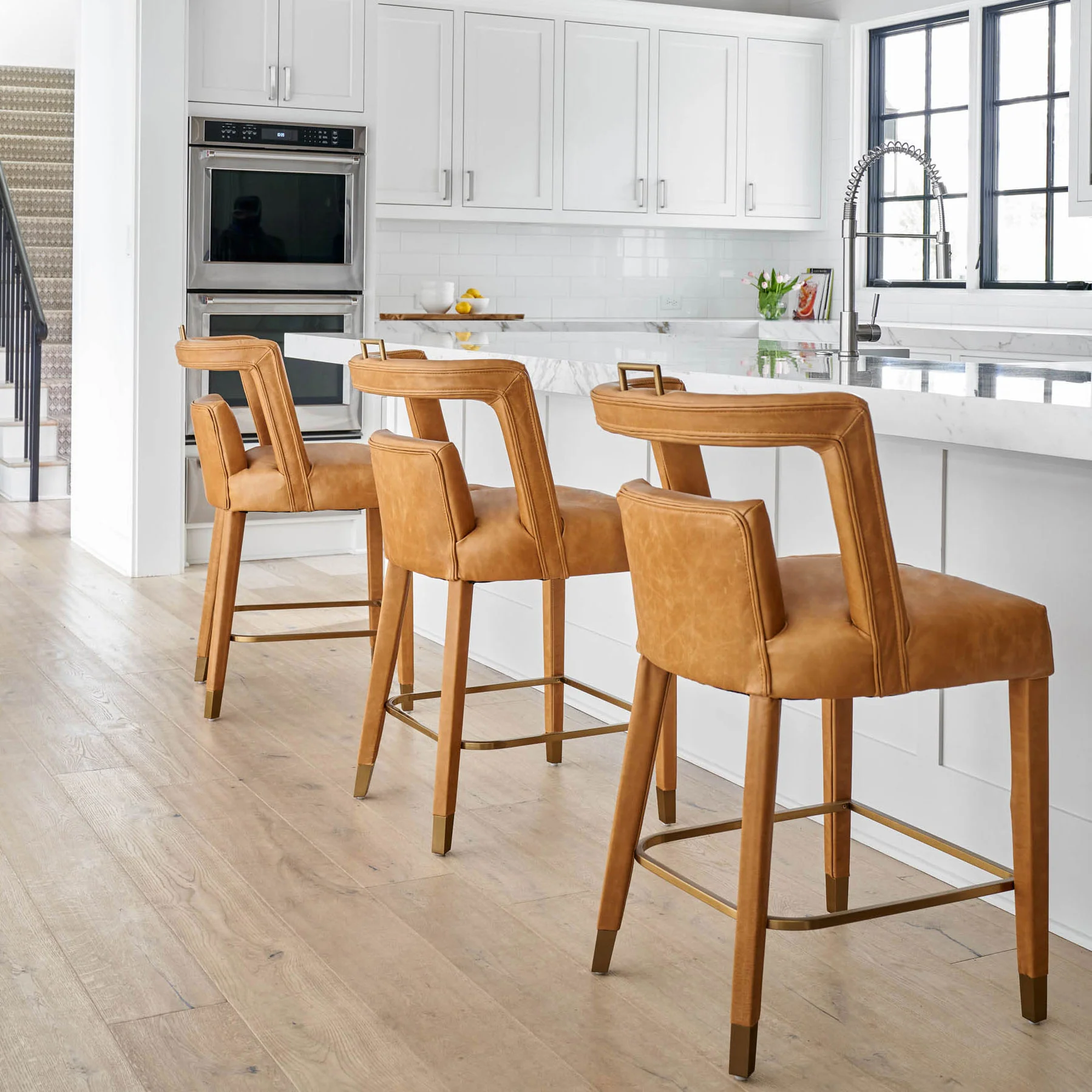 Revelry Counter Stool in Tobacco Leather - Image 6