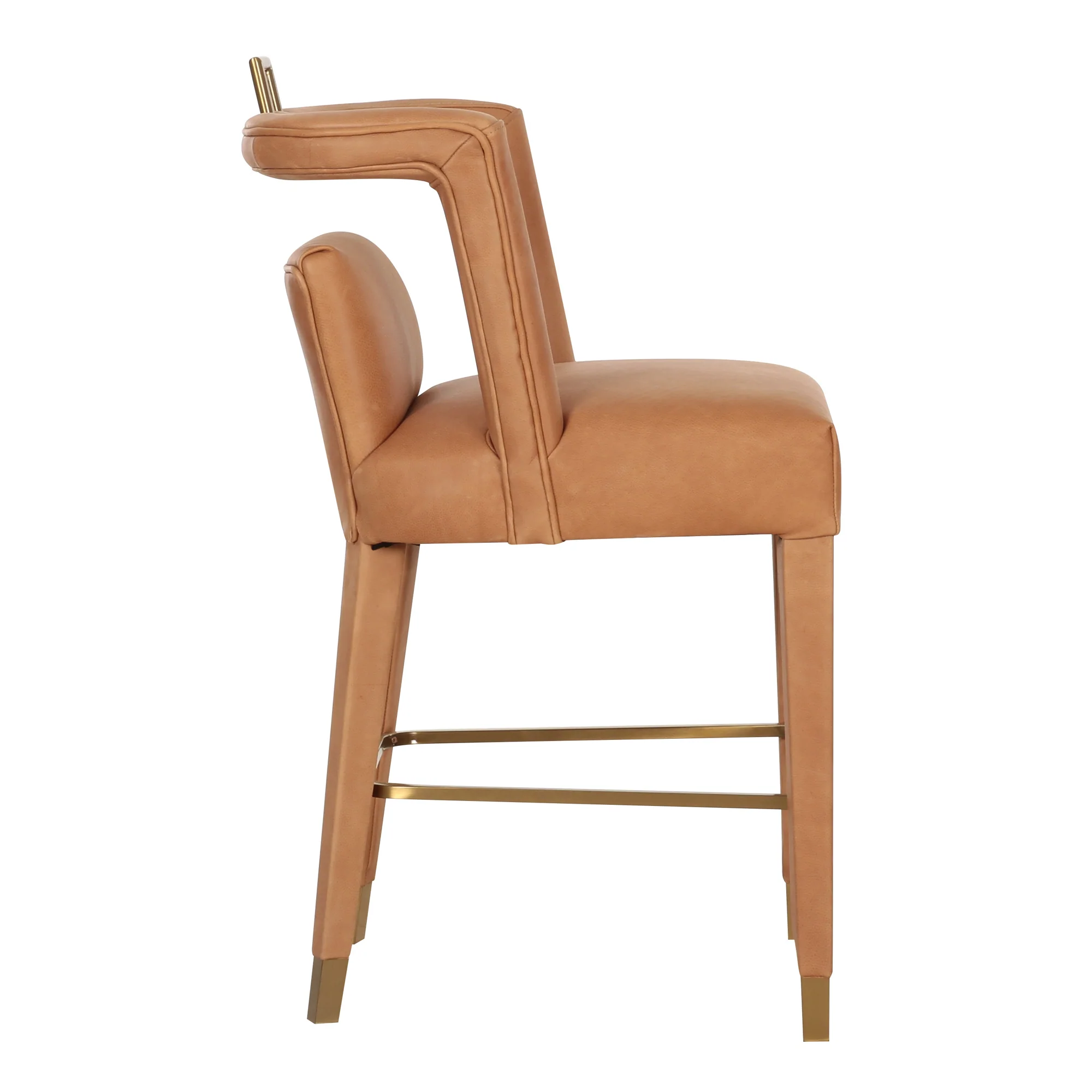 Revelry Counter Stool in Tobacco Leather - Image 7