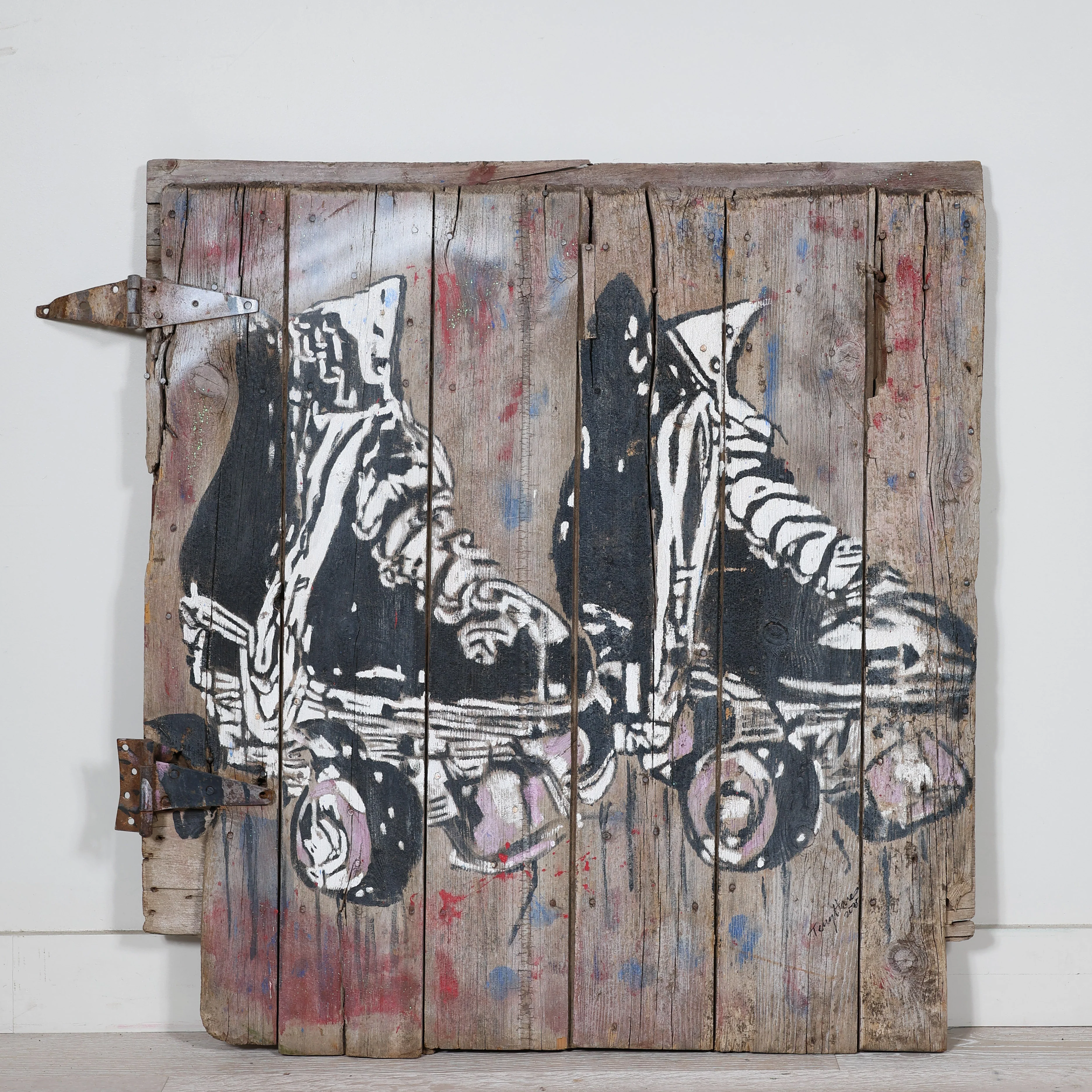 Rollerskates Painting on Wood by Terry Hares - Image 2