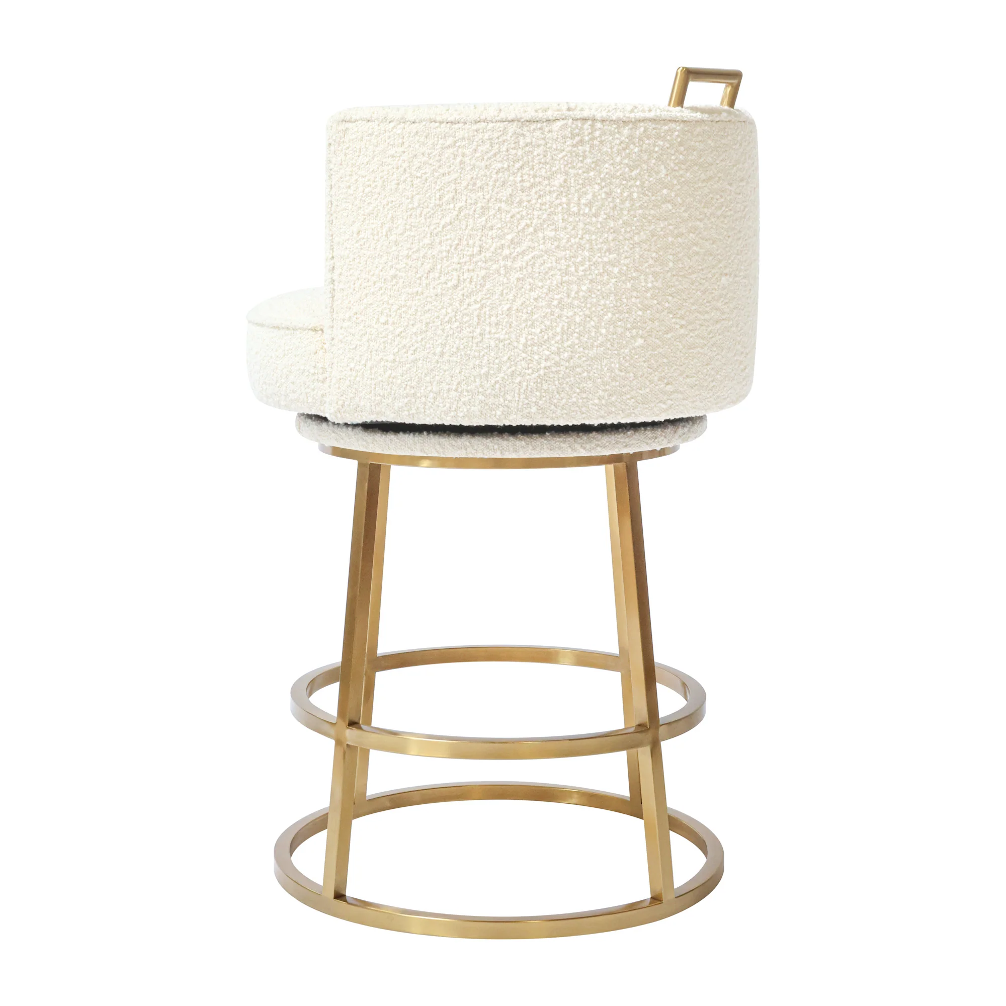 Rosita Swivel Counter Stool in Ivory Boucle - Image 5