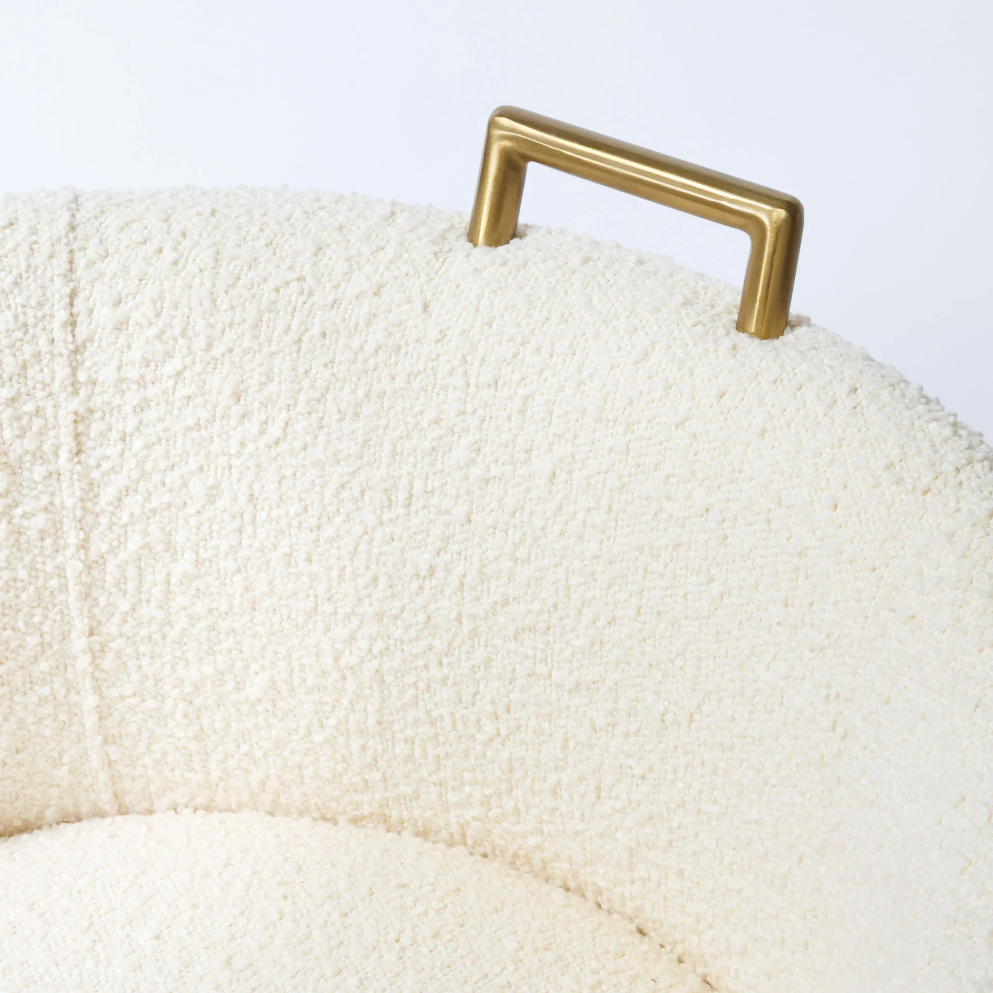 Rosita Swivel Counter Stool in Ivory Boucle - Image 6