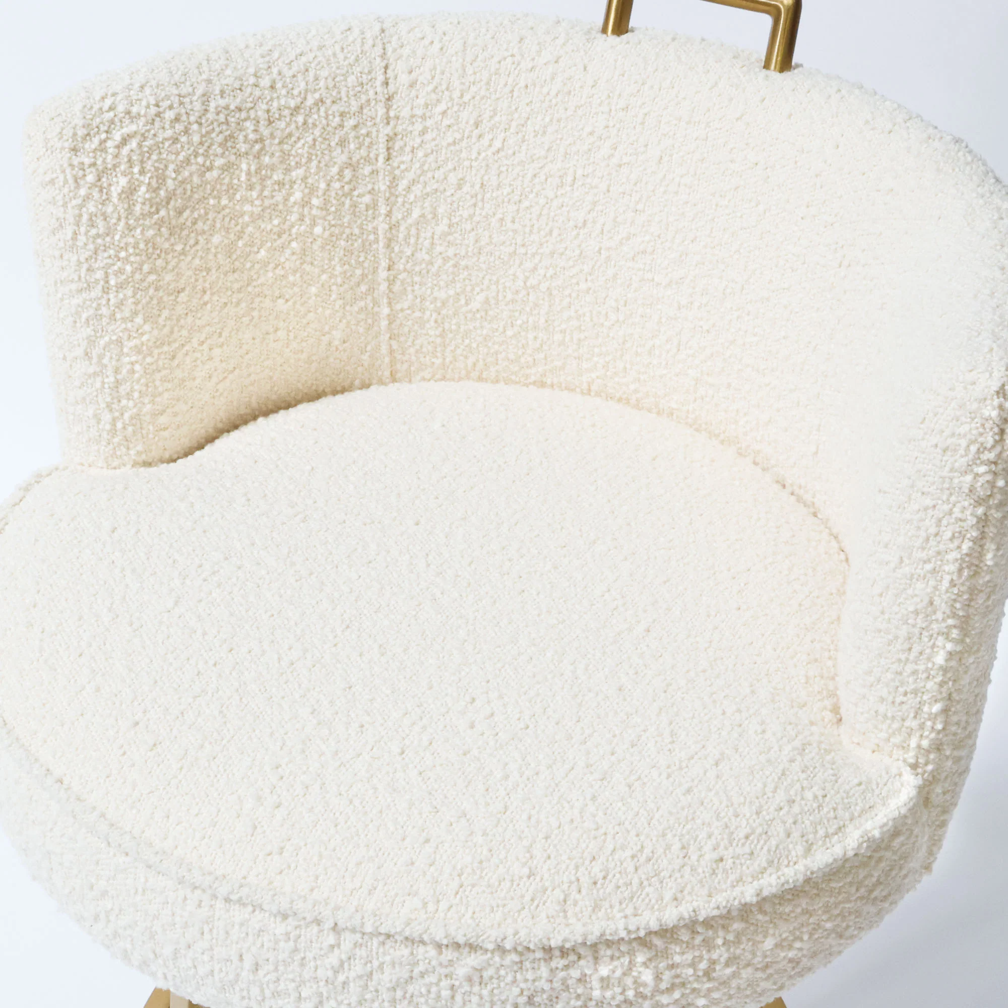 Rosita Swivel Counter Stool in Ivory Boucle - Image 7