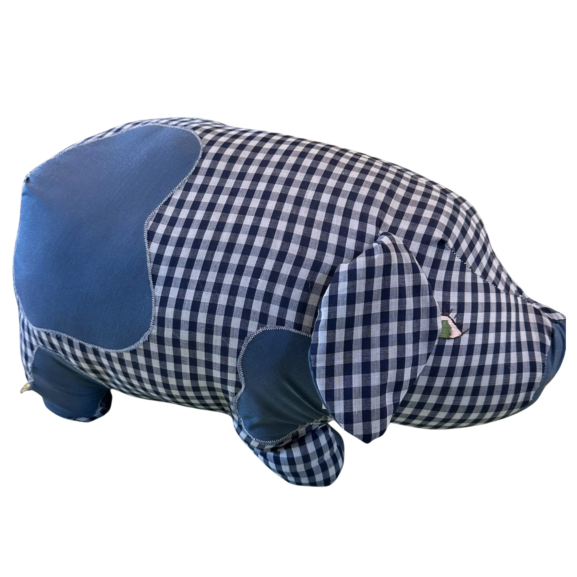 Oversized Blue Pig Pillow