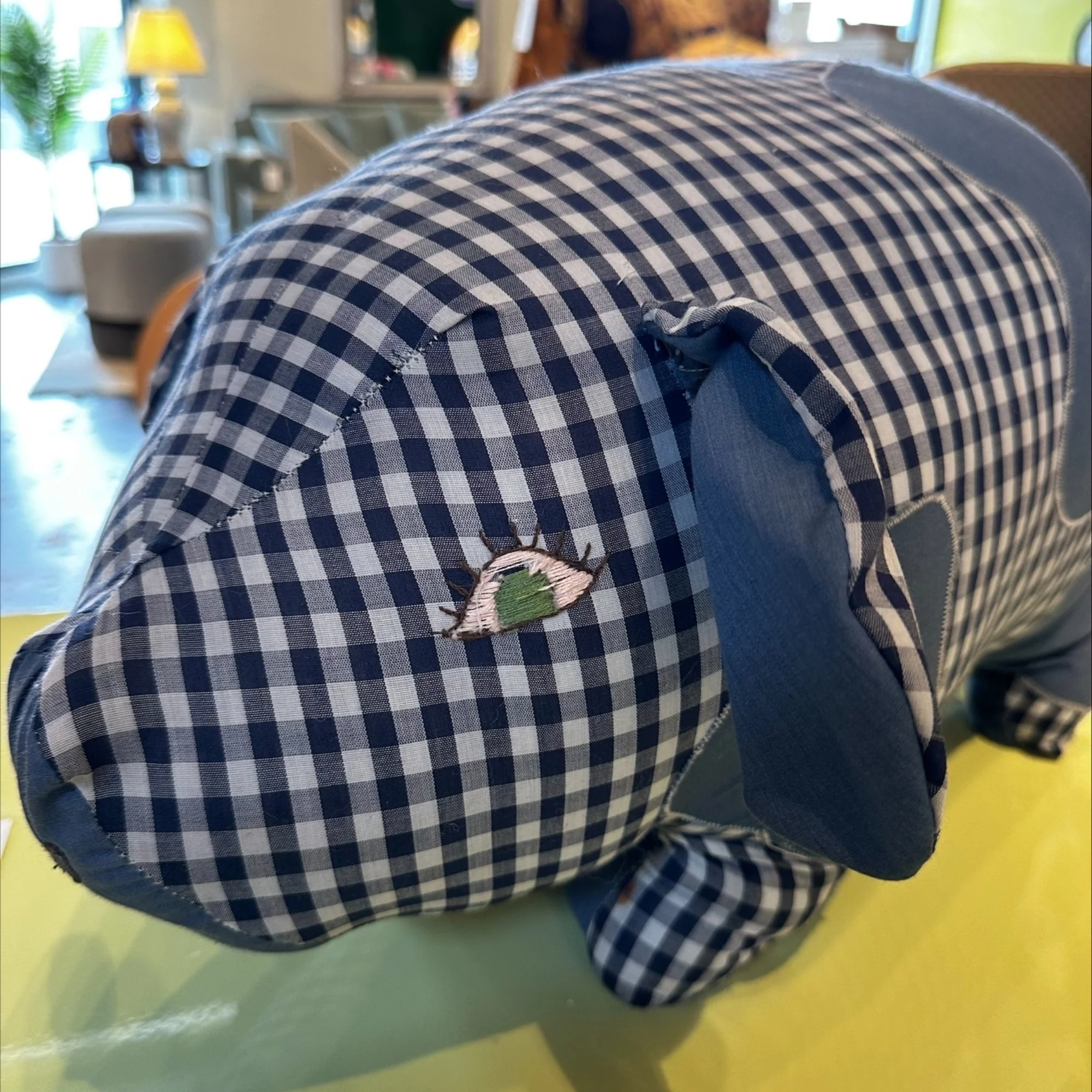 Oversized Blue Pig Pillow - Image 2