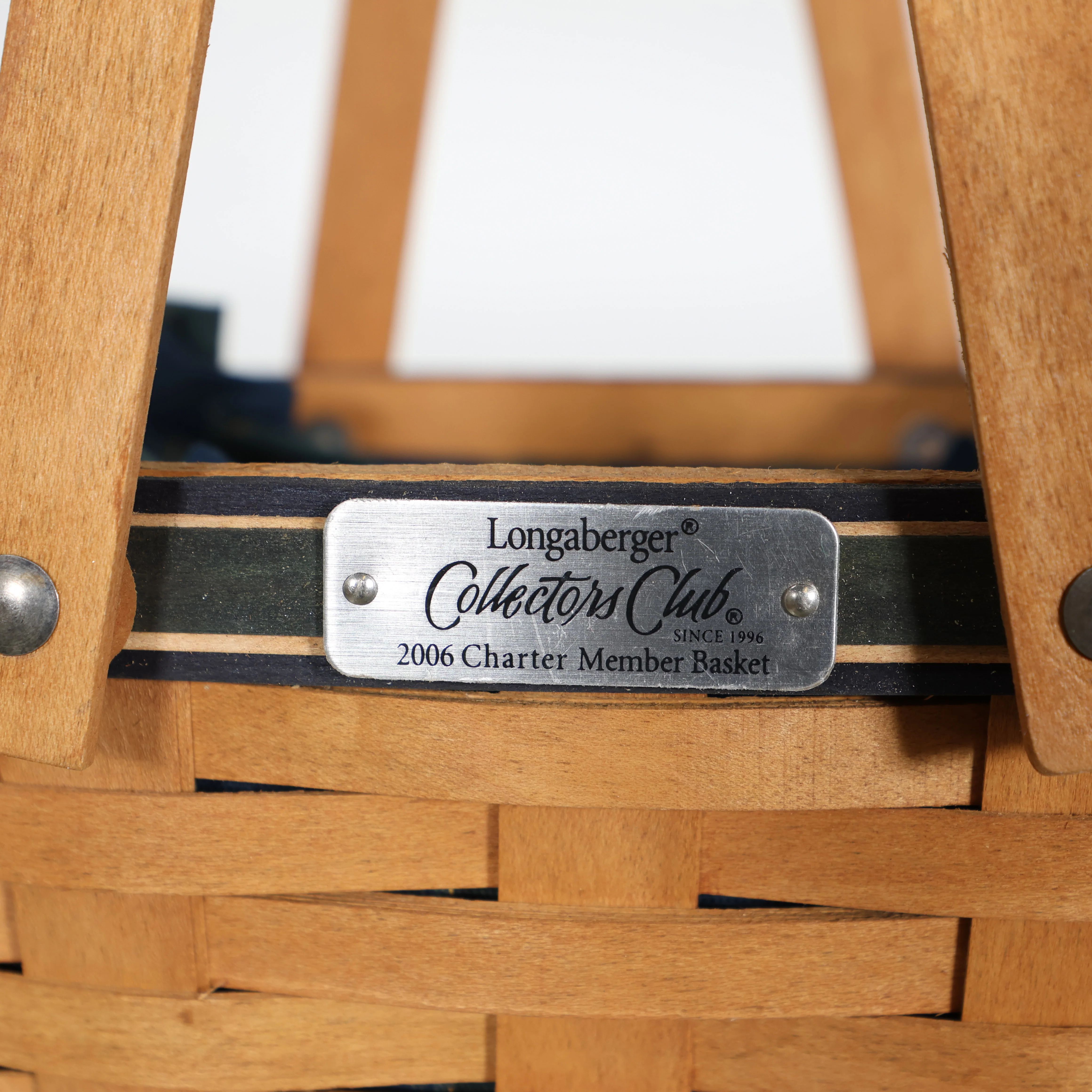 Set of 3 Navy & Forest Plaid Longaberger Baskets - Image 3