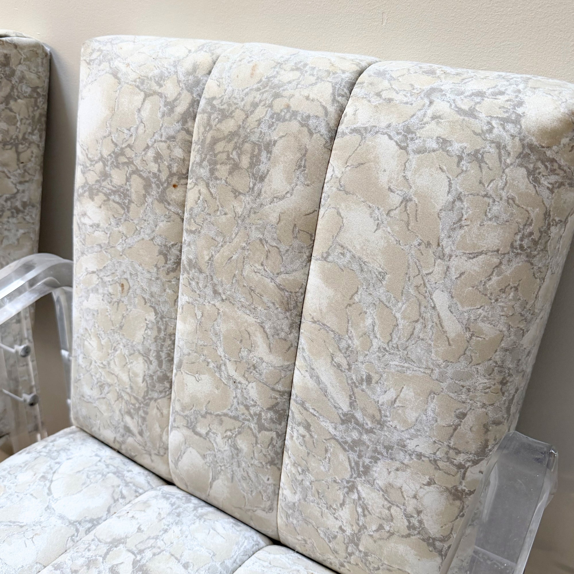 Set of 4 Lucite Chair on Casters - Image 5