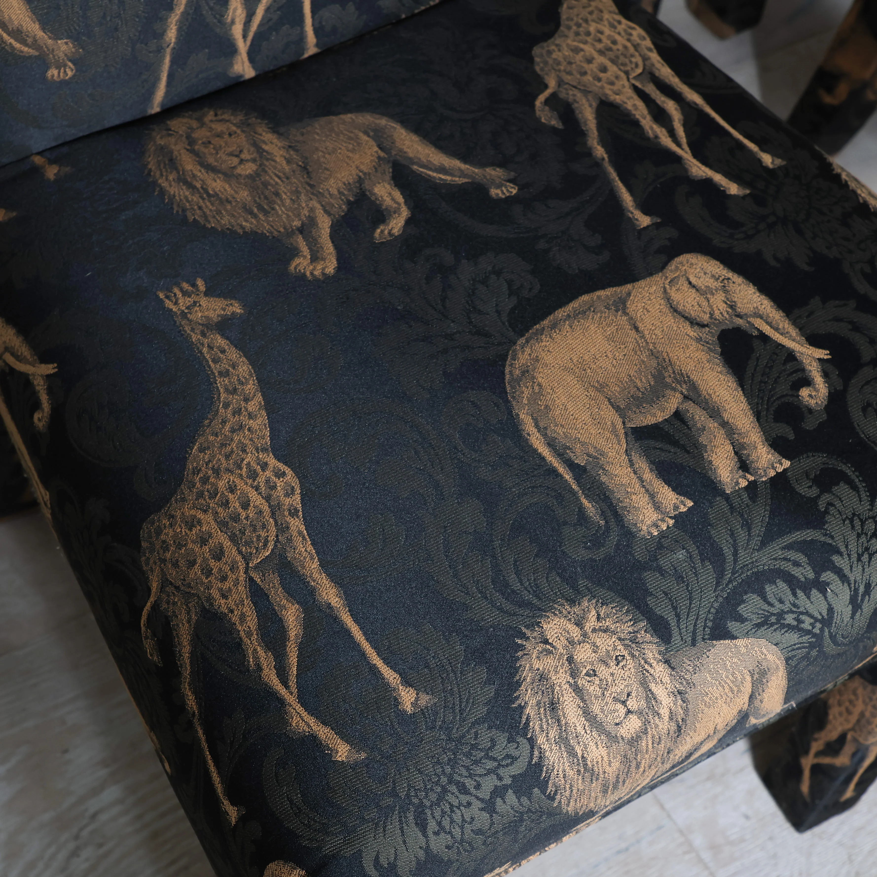 Set of 6 Regency Animals Print Parsons Dining Chairs - Image 8