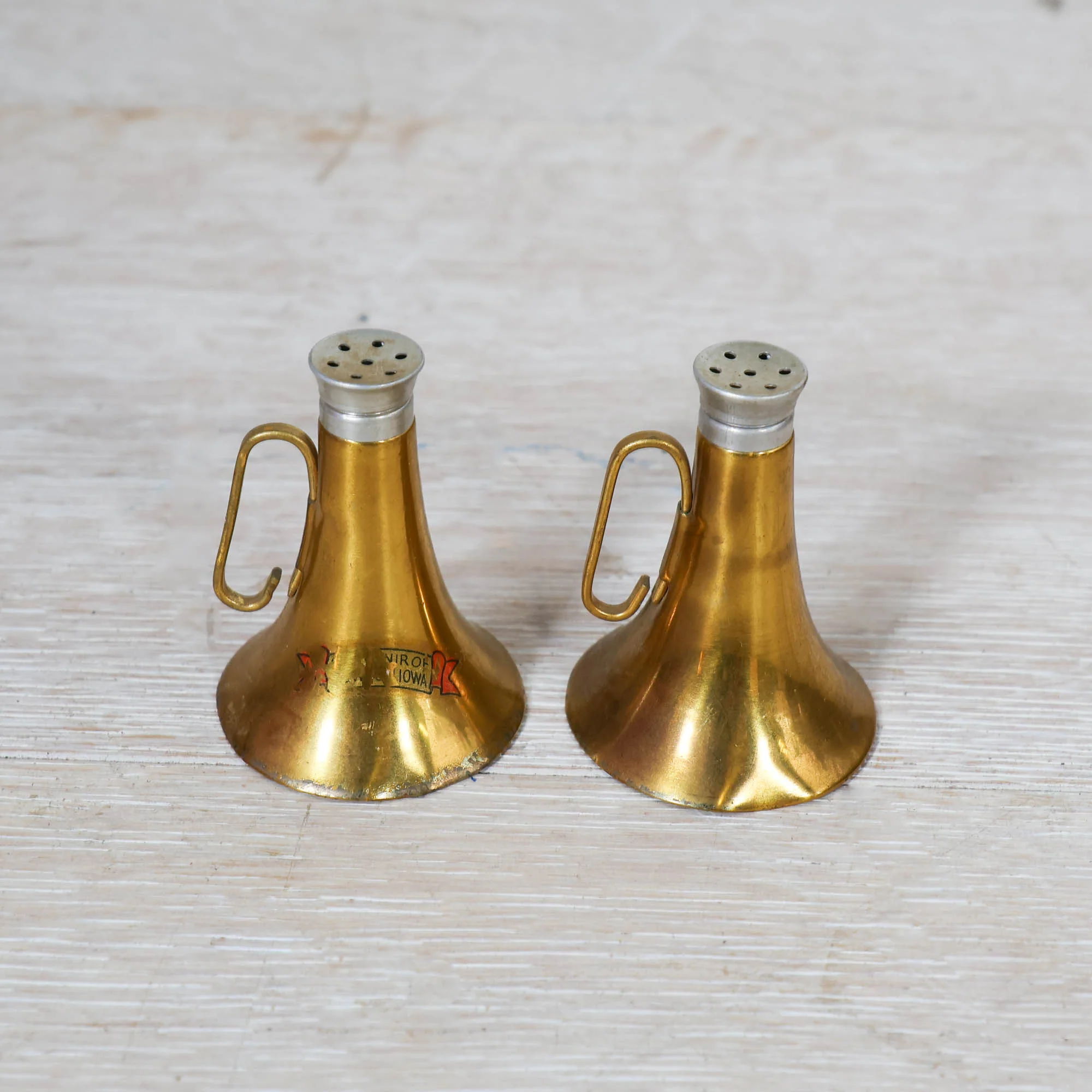 Set of Brass Bugle Salt & Pepper Shakers - Image 2