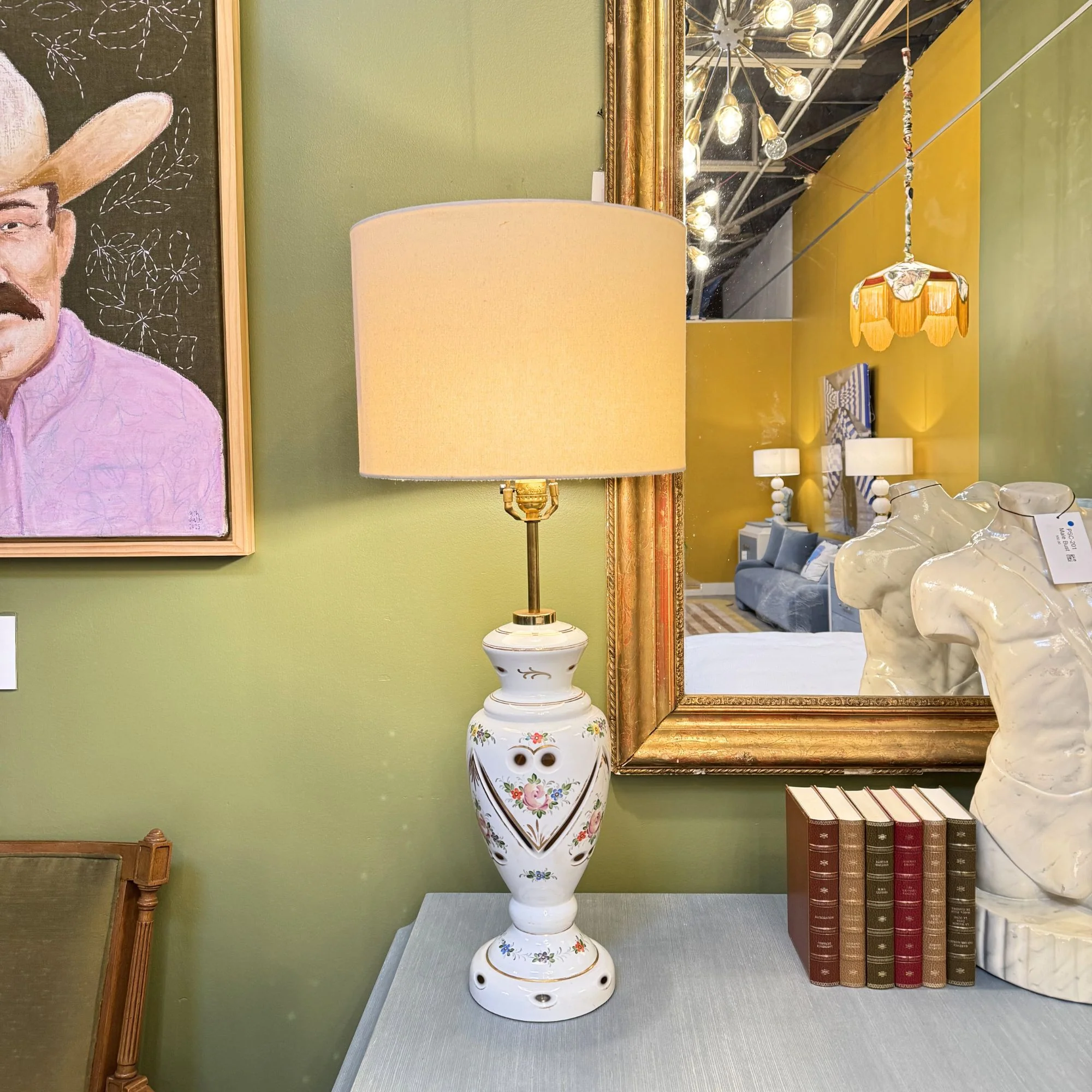 Single Ceramic Floral Table Lamp - Image 2