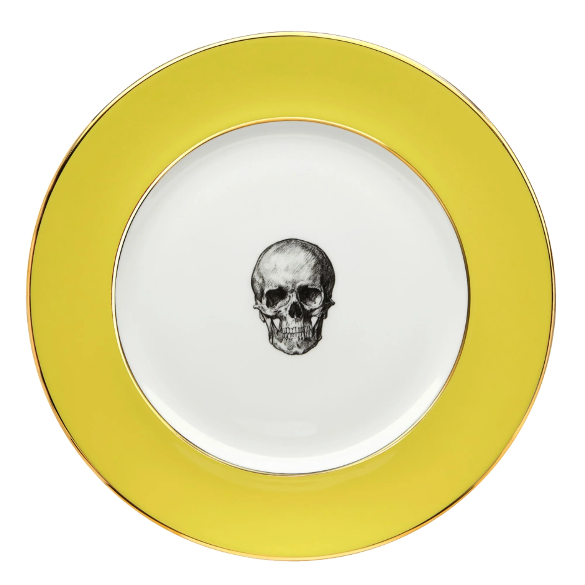 Skull Dinner Plate Yellow