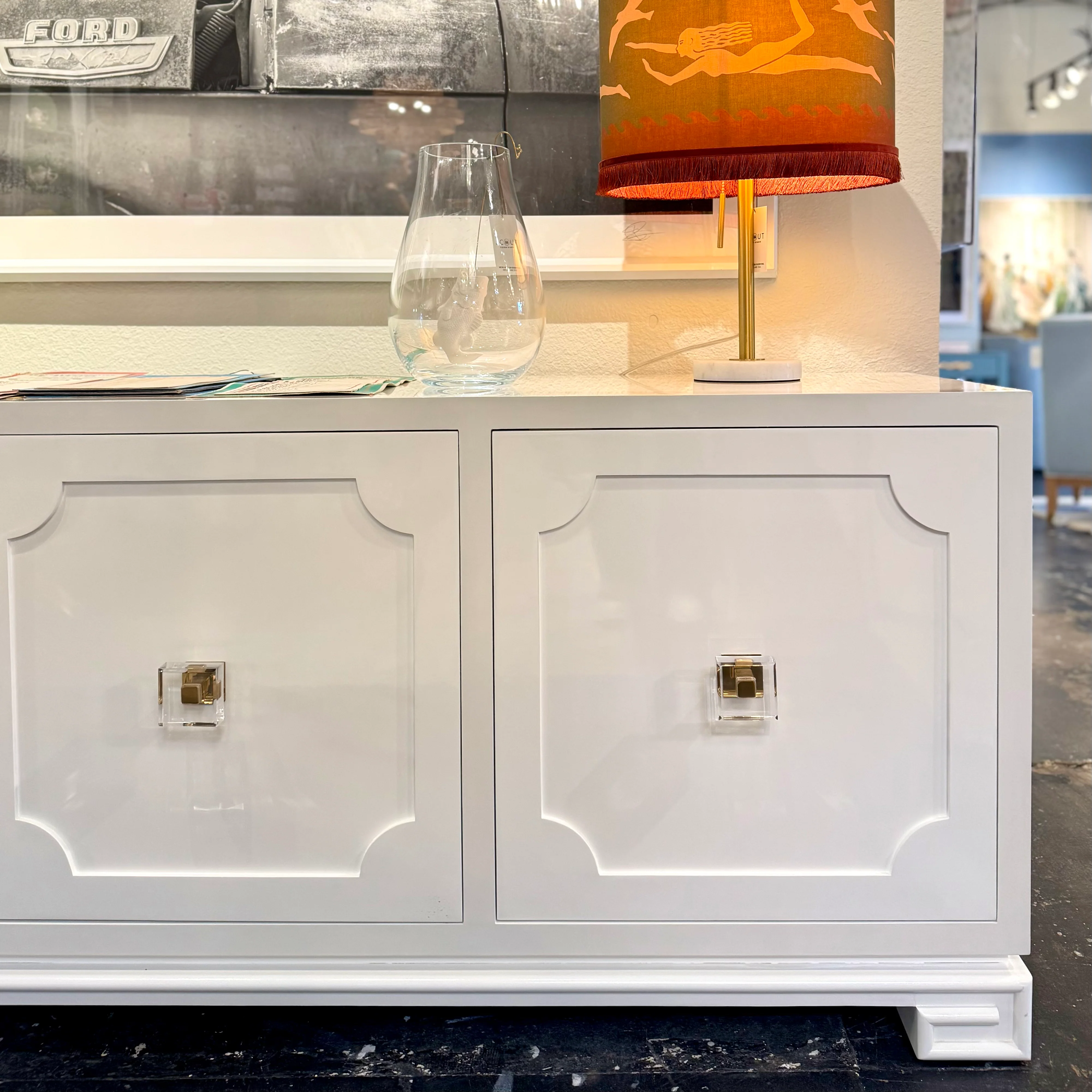 Square Lucite and Brass Knob - Image 3