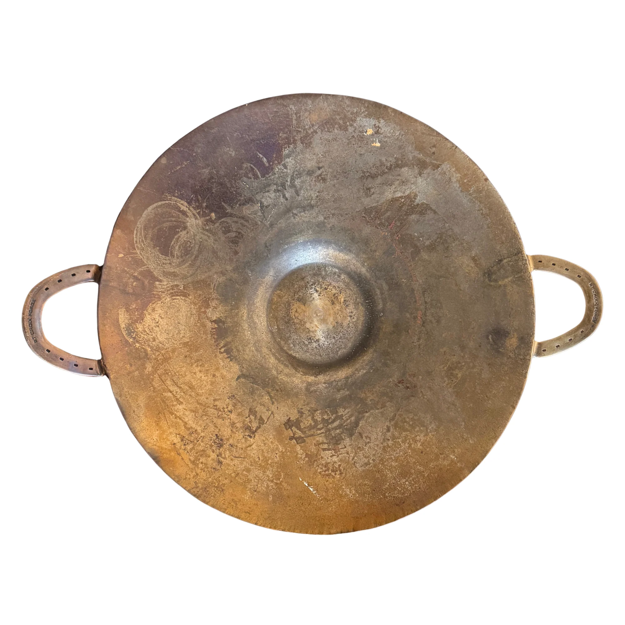 St. Croix Forge Griddle Wok Pan with Horseshoe Handles