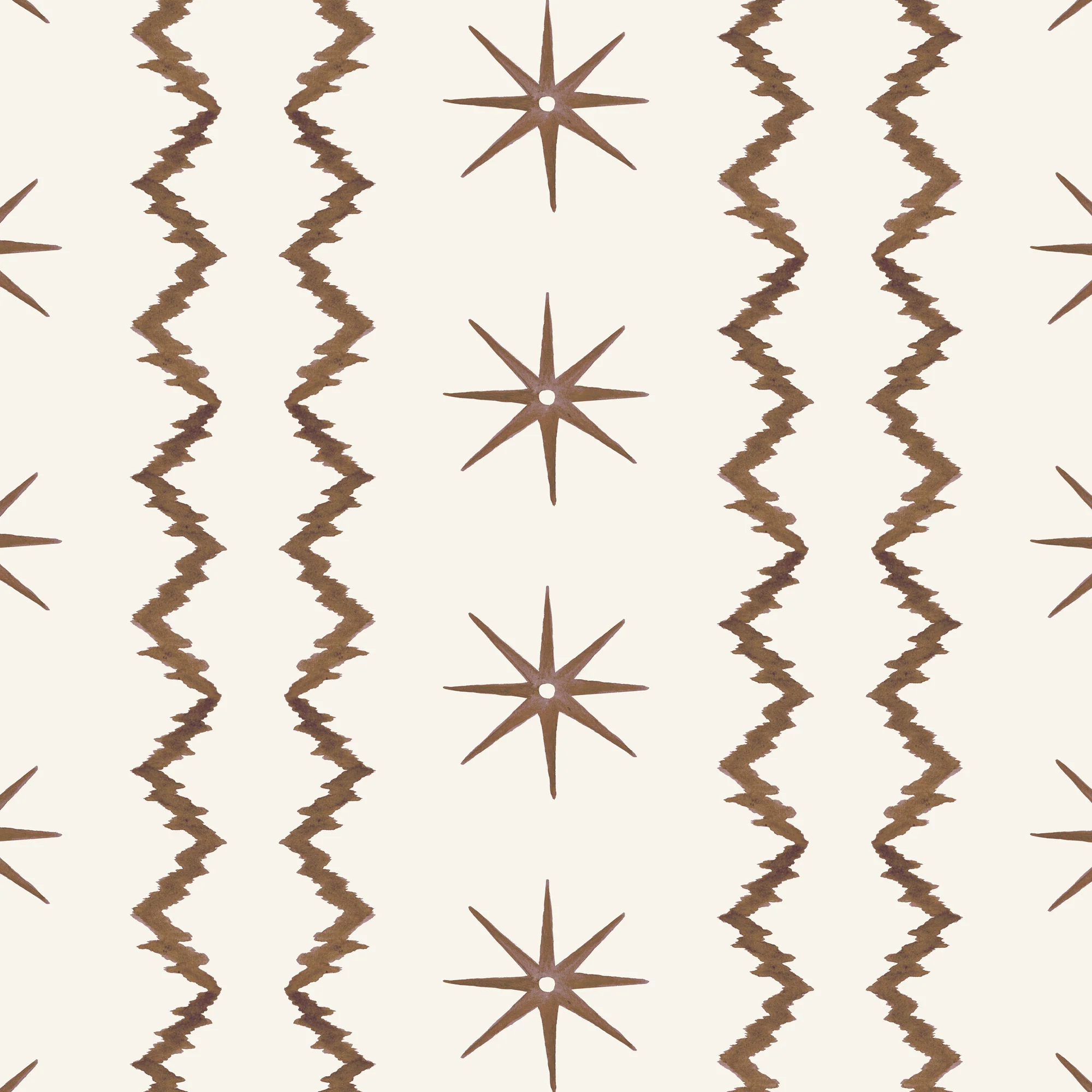 Stars and Stripes Brown Fabric