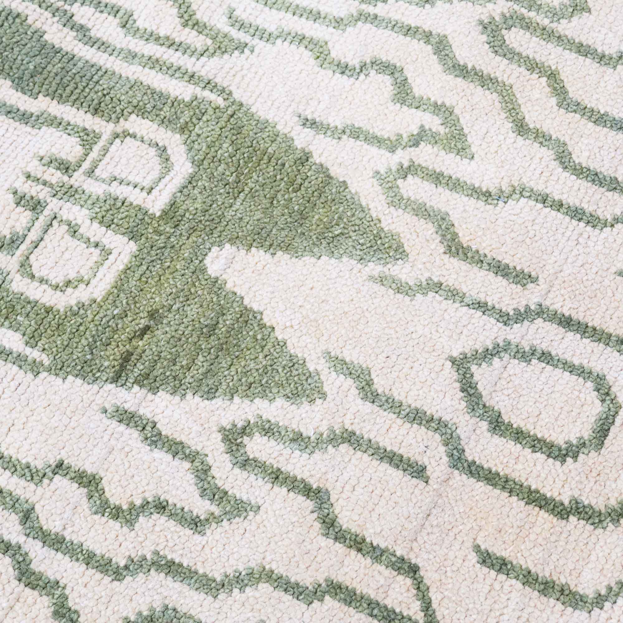 Taiga Green Turkish Knot Rug - Image 3