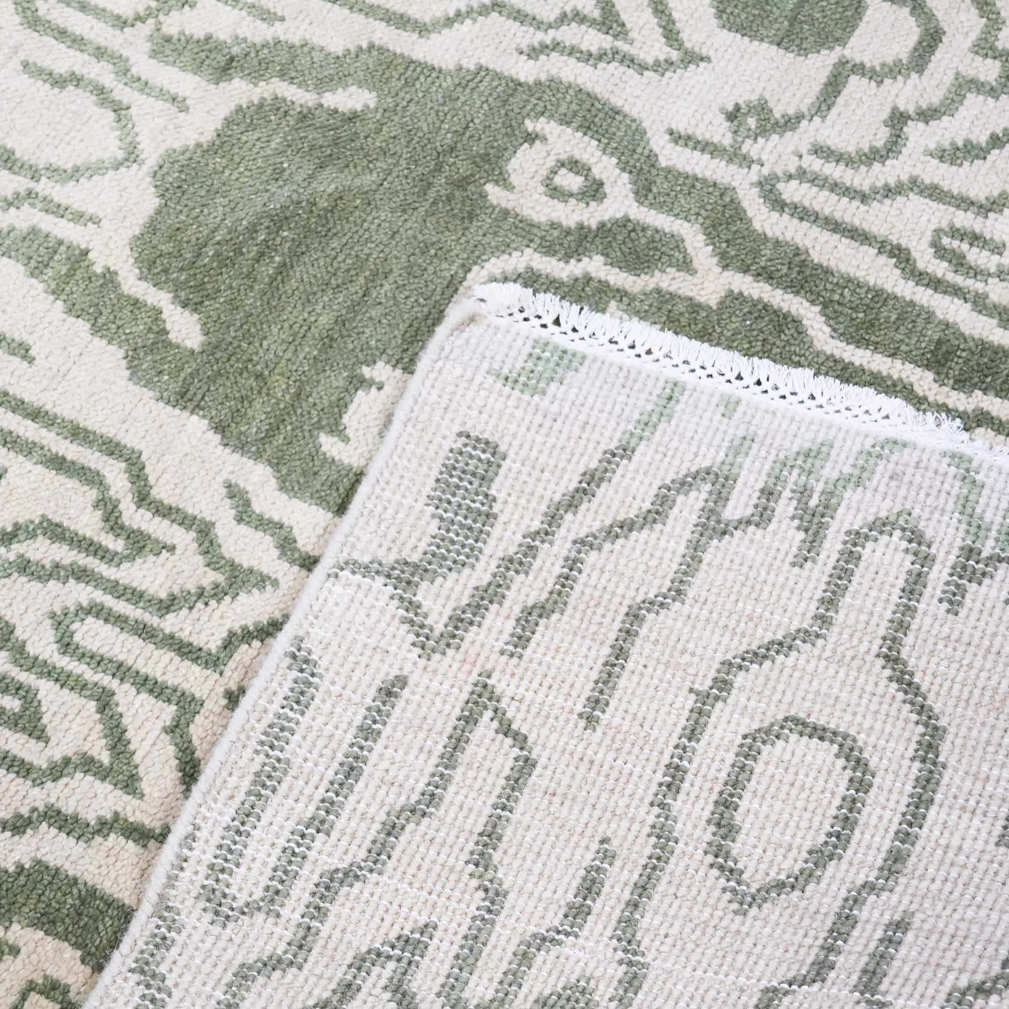 Taiga Green Turkish Knot Rug - Image 4