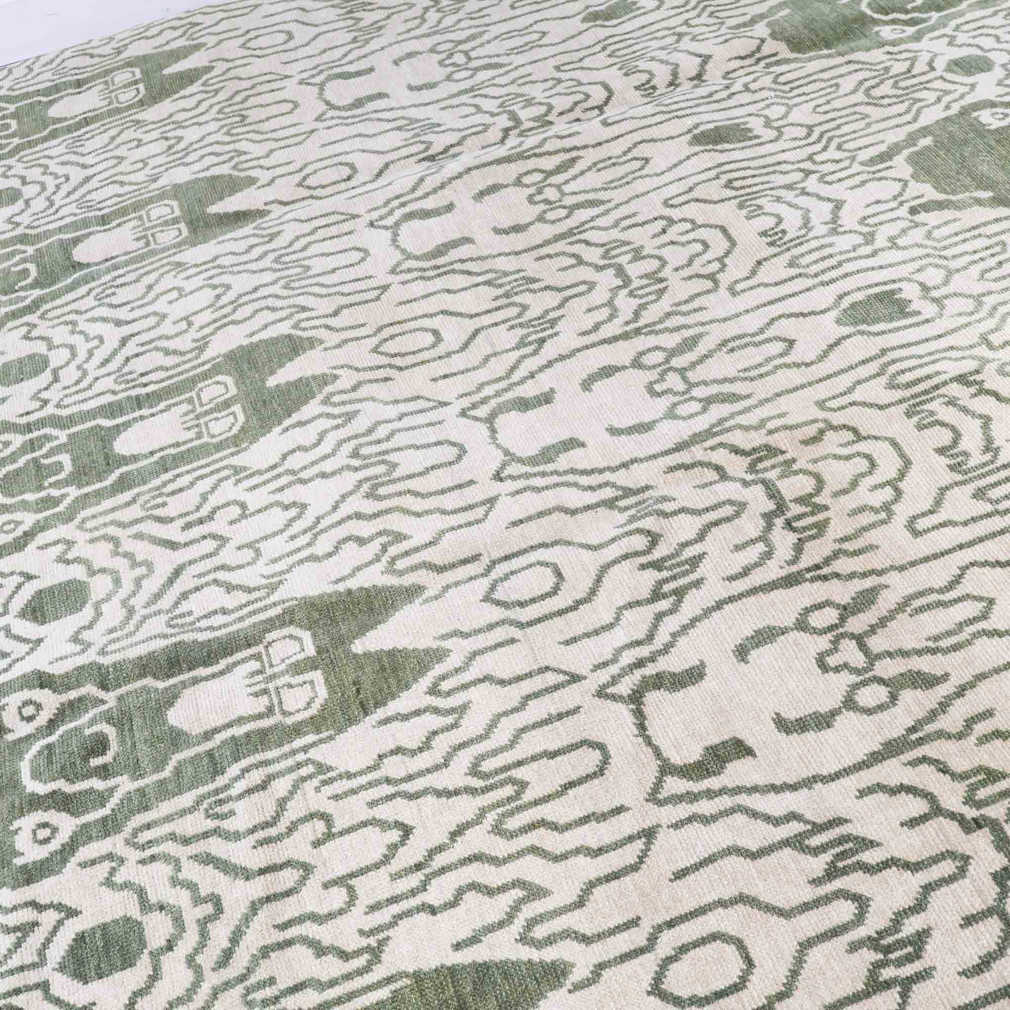 Taiga Green Turkish Knot Rug - Image 5