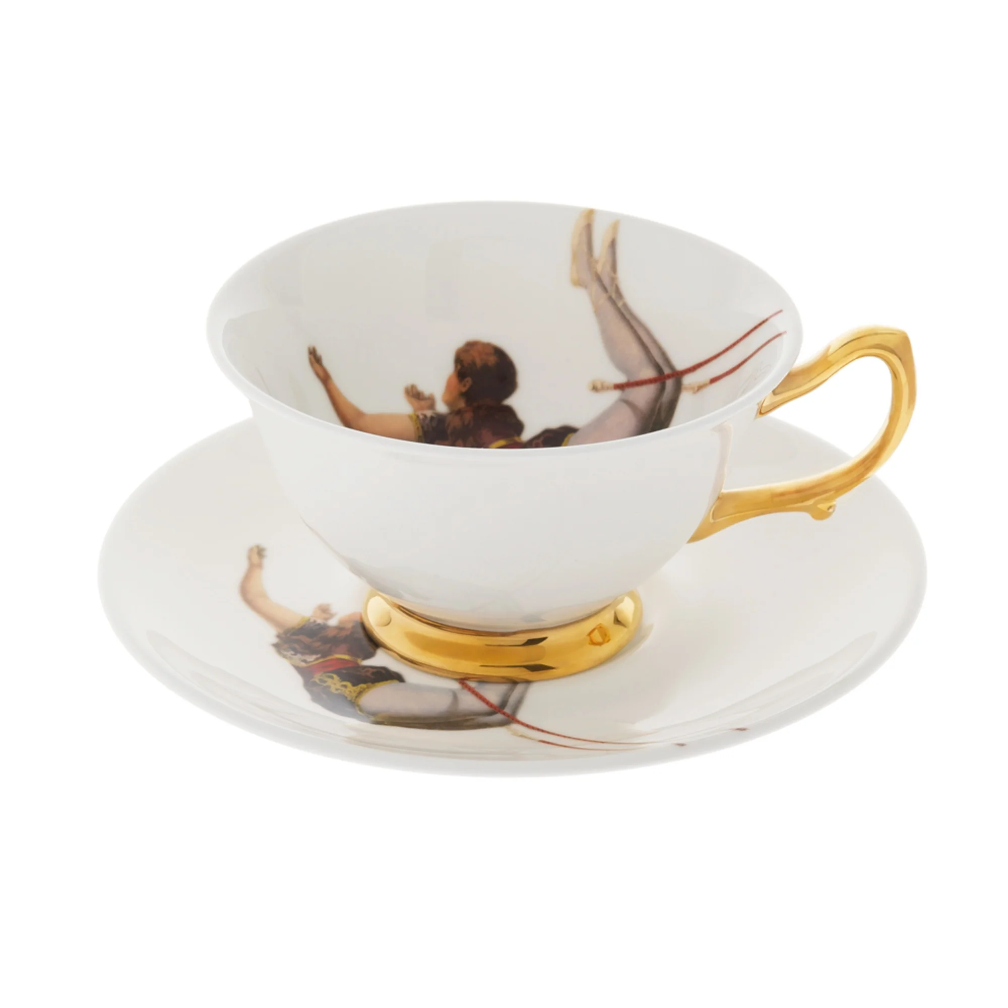 Trapeze Girl Teacup and Saucer