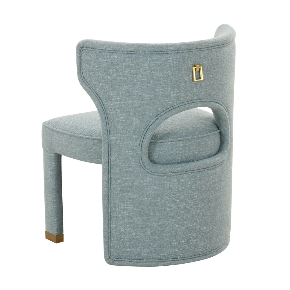 Valerie Dining Chair in French Blue Linen - Image 4