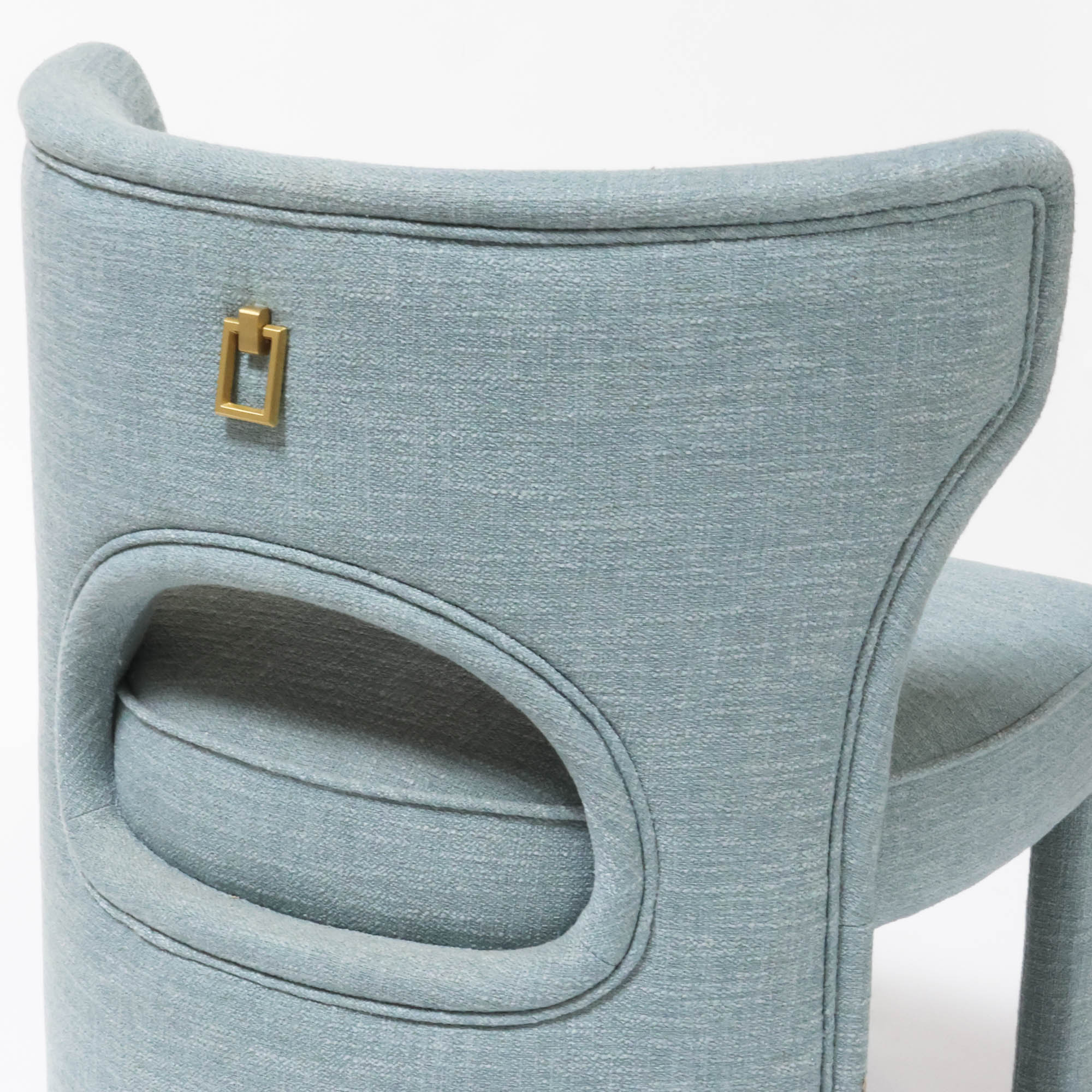 Valerie Dining Chair in French Blue Linen - Image 5