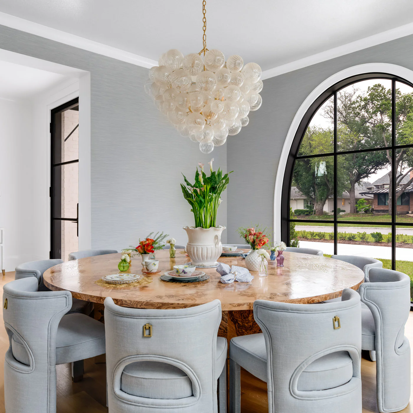 Valerie Dining Chair in French Blue Linen - Image 6