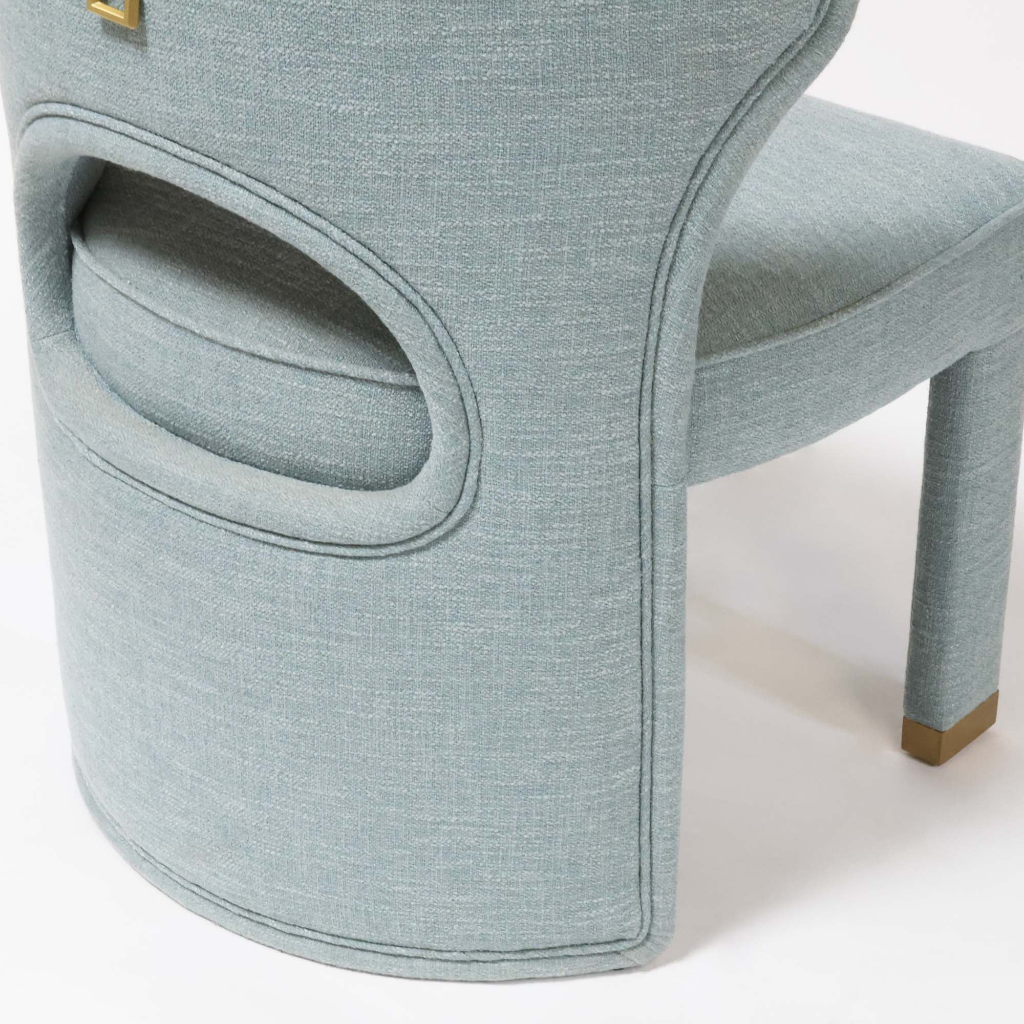 Valerie Dining Chair in French Blue Linen - Image 7