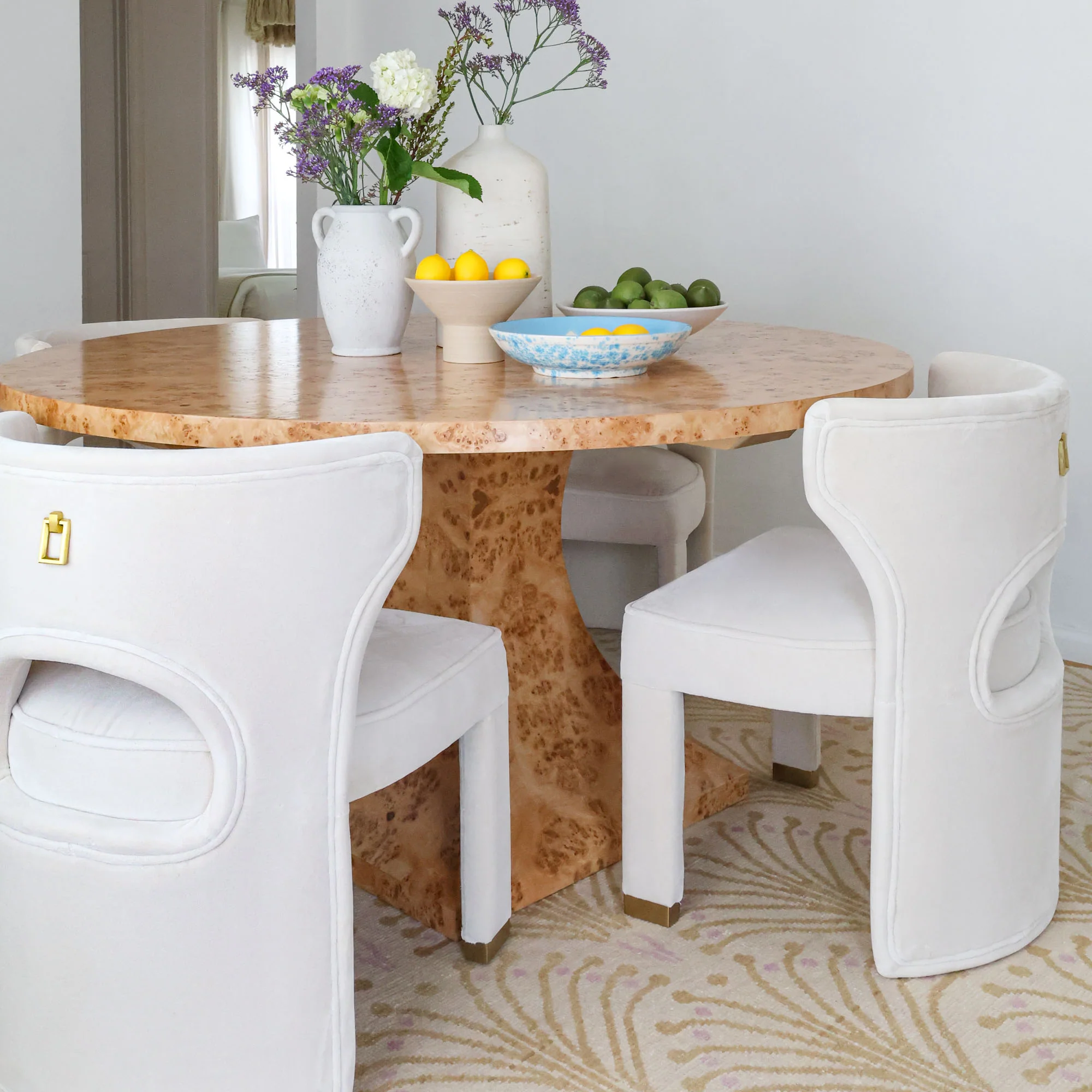 Valerie Dining Chair in Pearl Velvet - Image 3