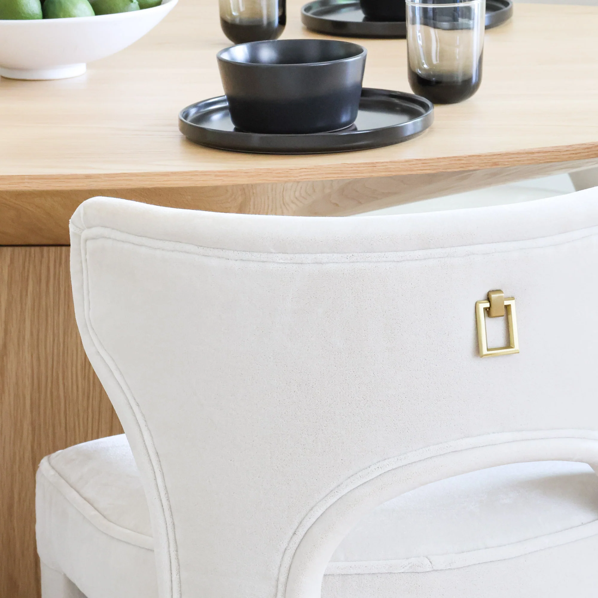 Valerie Dining Chair in Pearl Velvet - Image 4