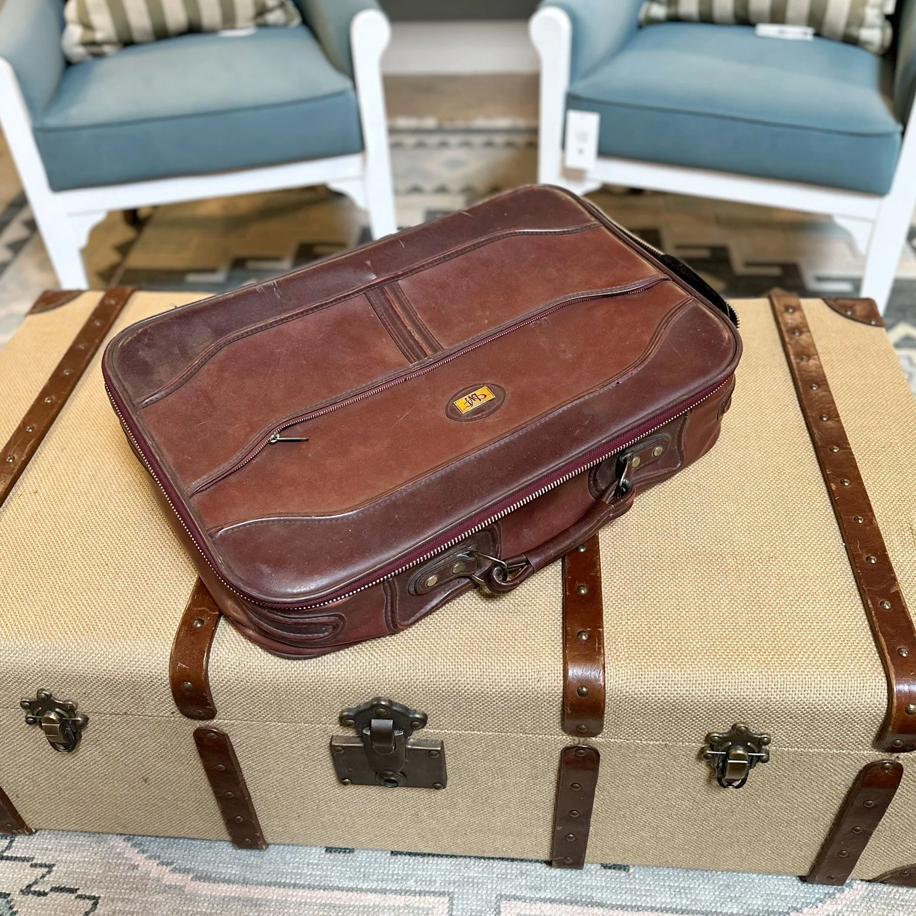 Vintage "Diane Von Furstenberg" Leather Suitcase - Image 2