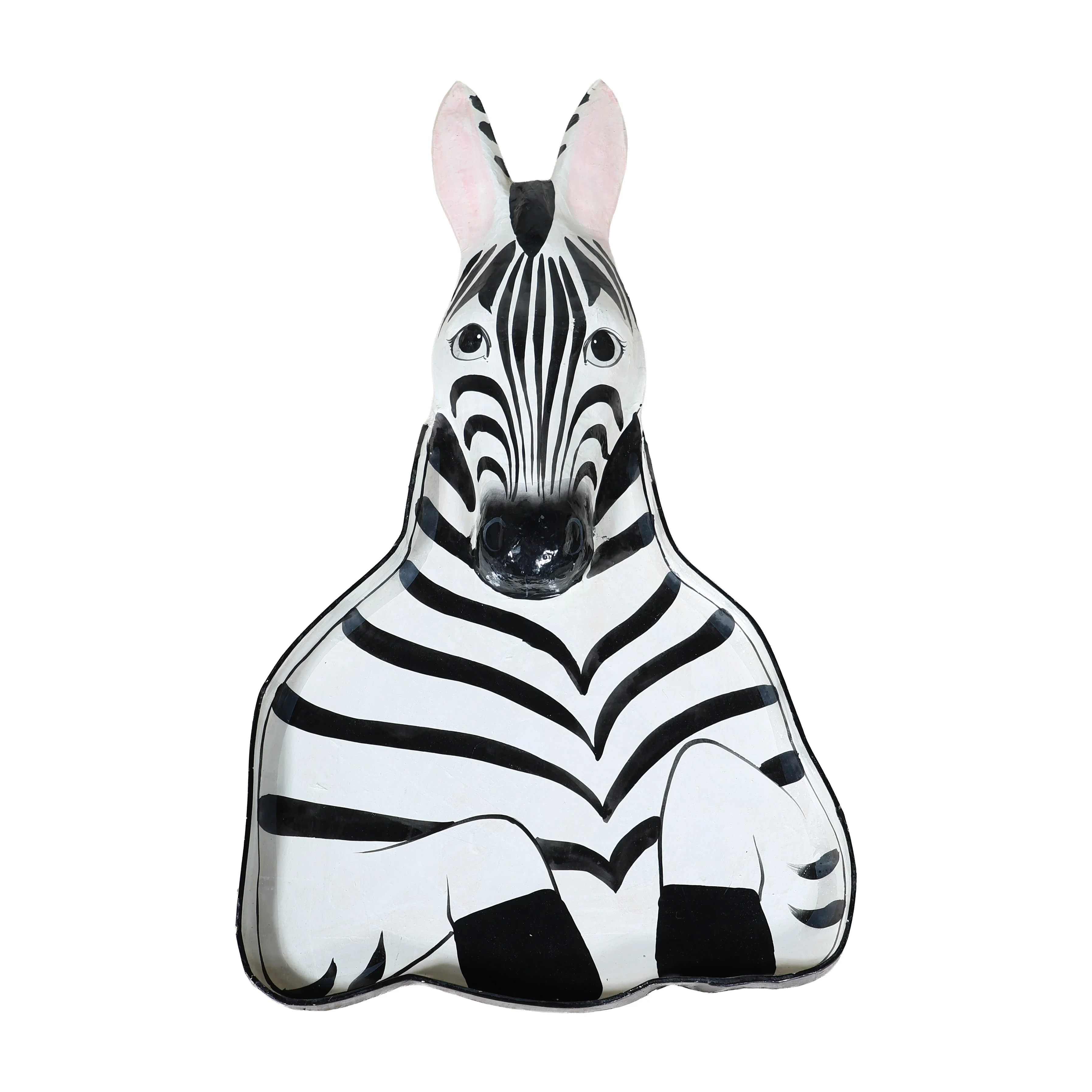 Vintage Lacquered Paper Mâché Zebra Tray