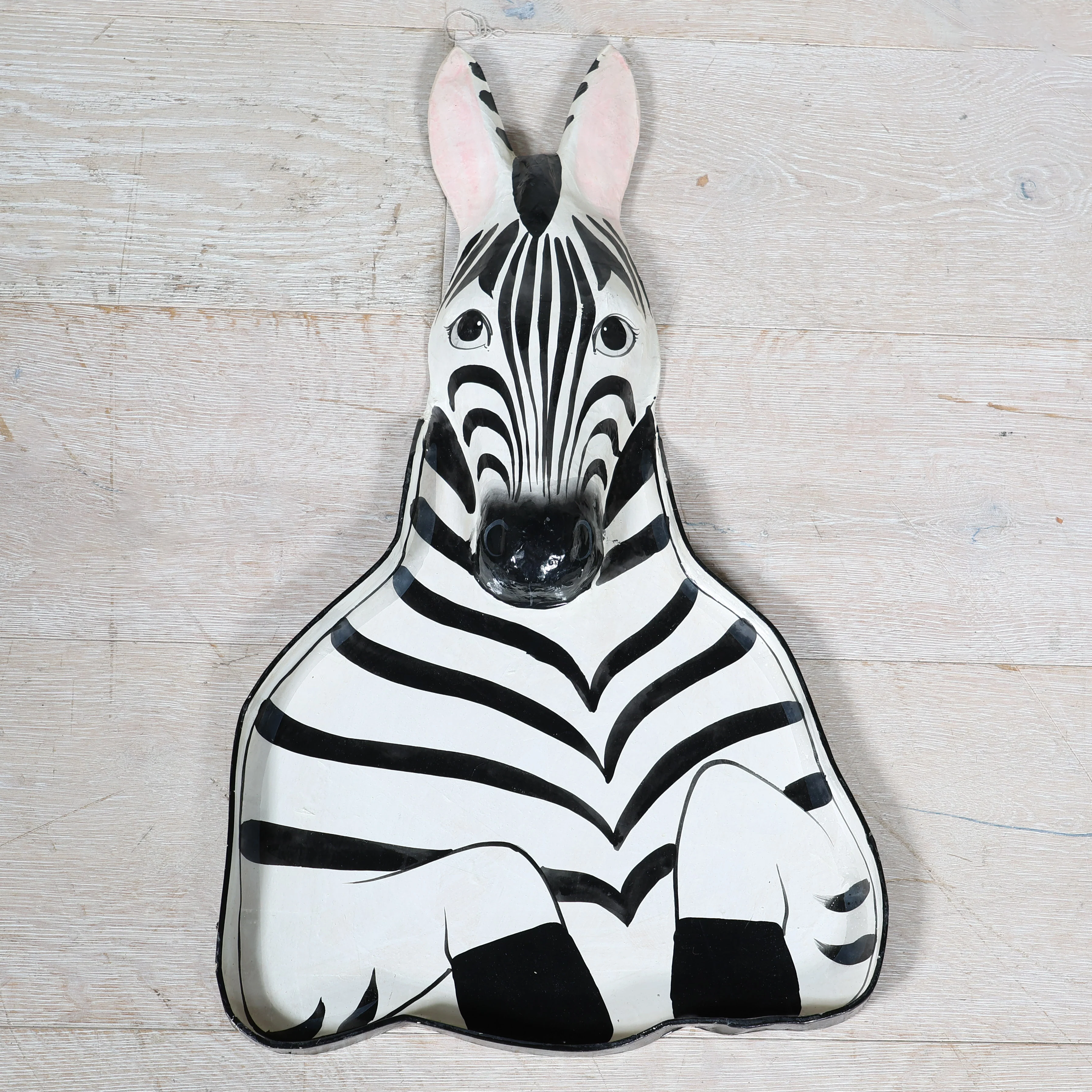 Vintage Lacquered Paper Mâché Zebra Tray - Image 2