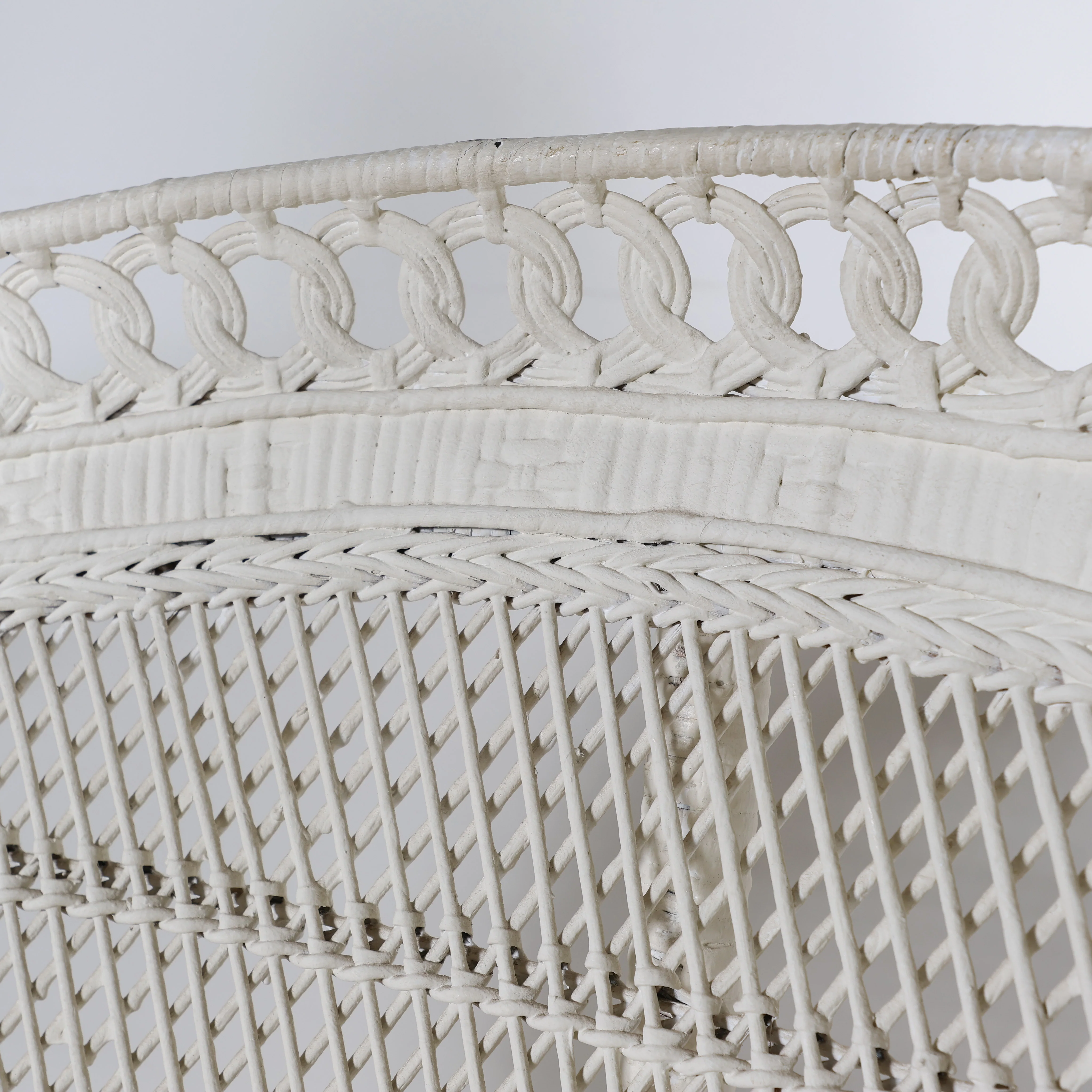 Vintage Painted Rattan / Wicker Peacock Chair - Image 6