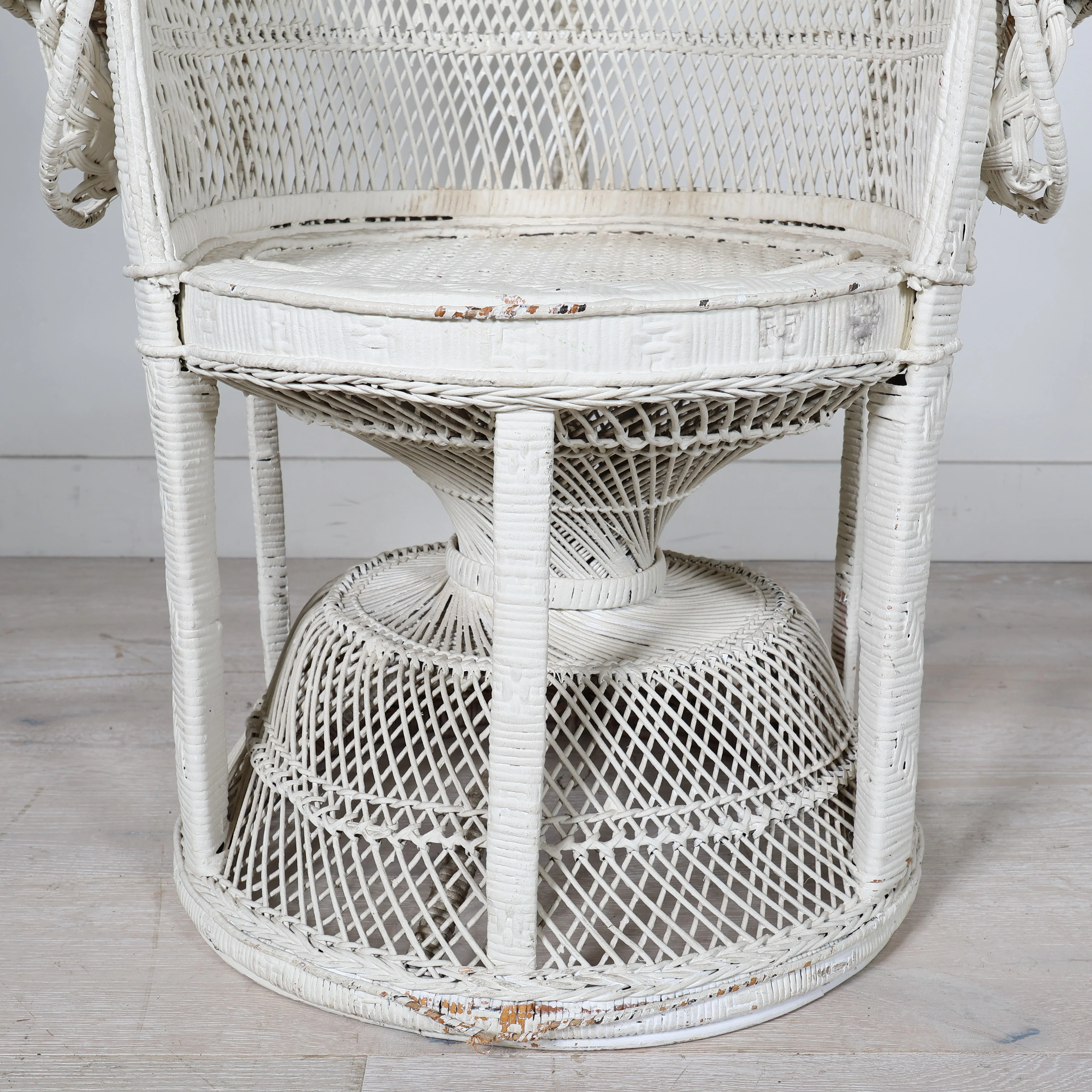 Vintage Painted Rattan / Wicker Peacock Chair - Image 7