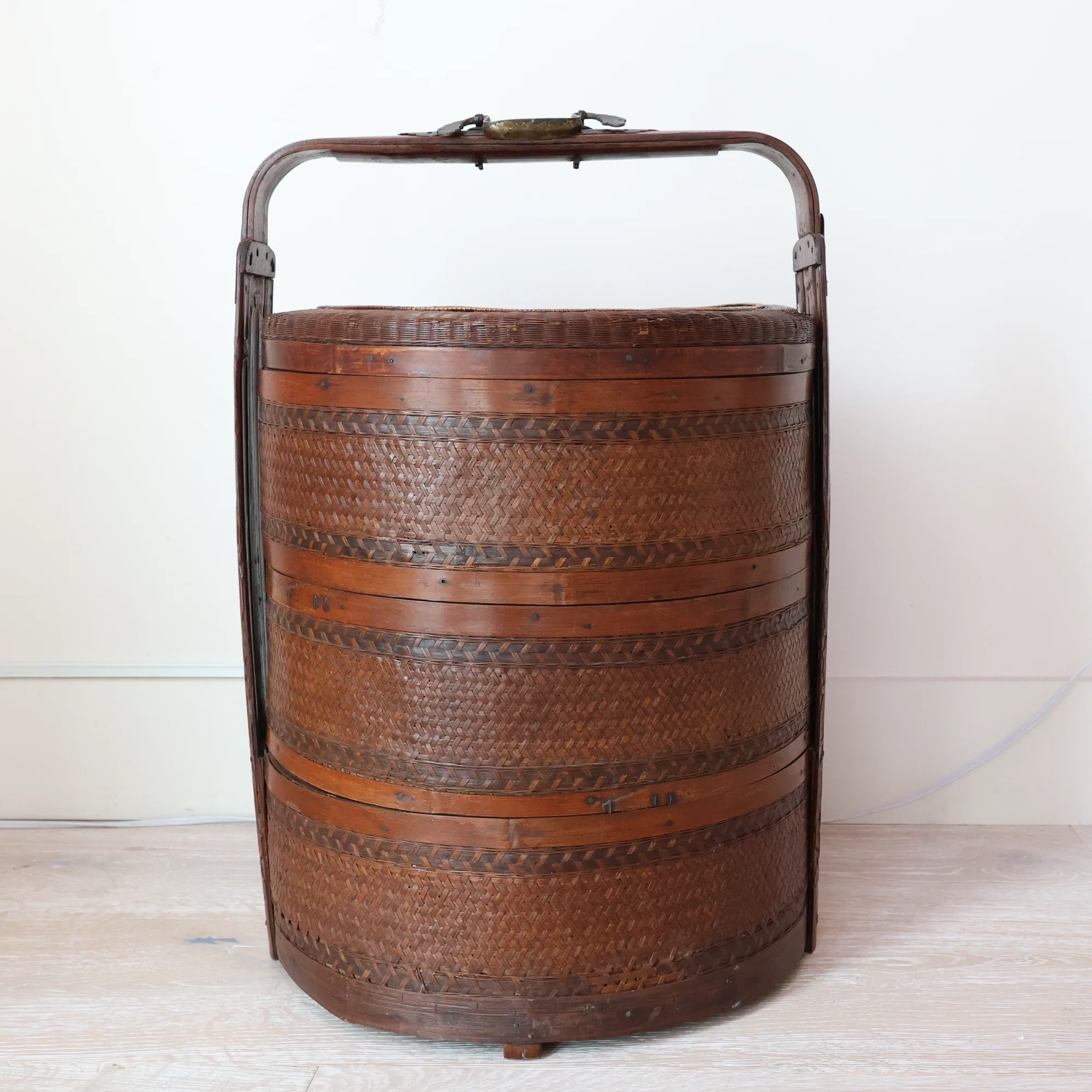 Vintage Three Tiered Bamboo Wedding Basket - Image 2