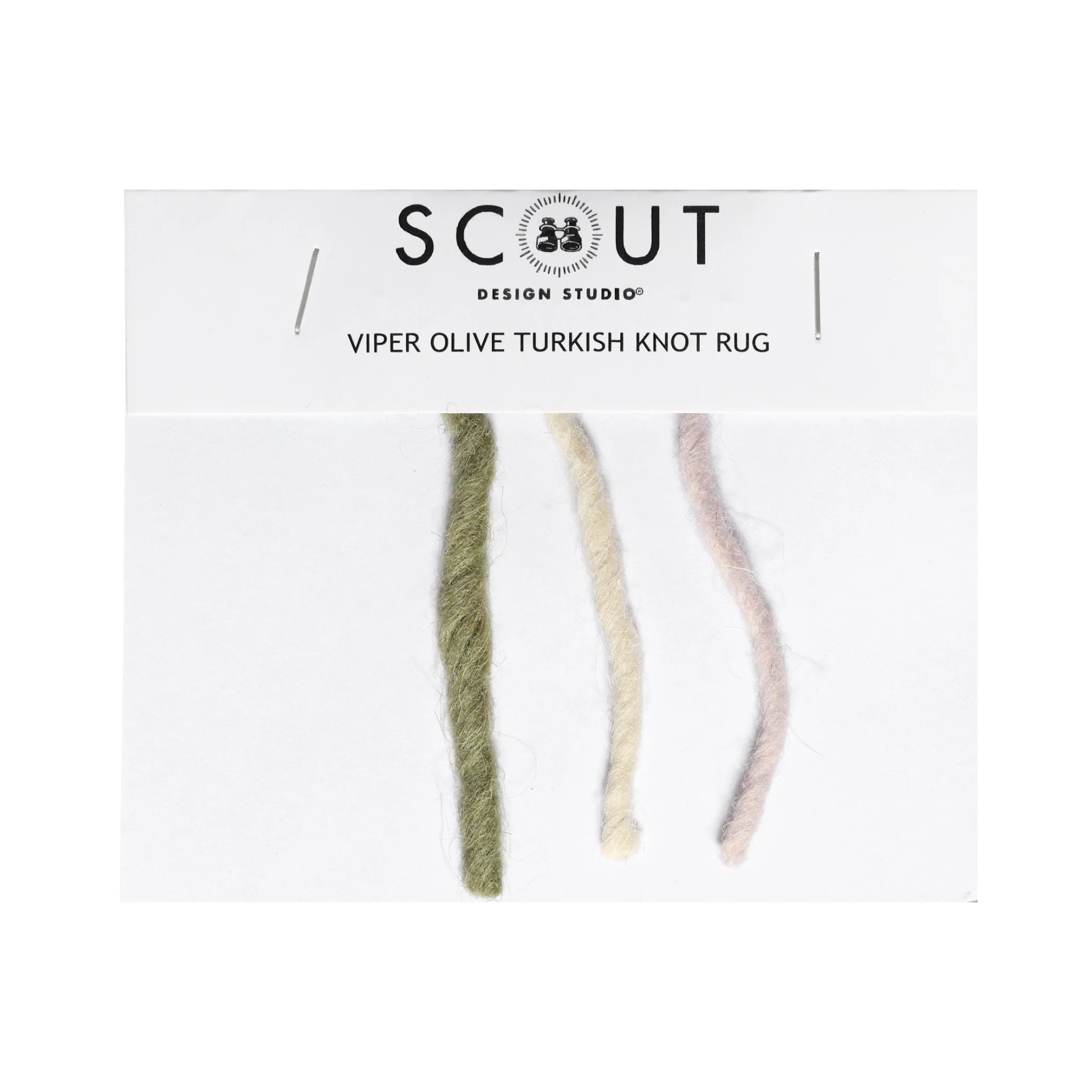 Viper Olive Turkish Knot Rug Thread Sample