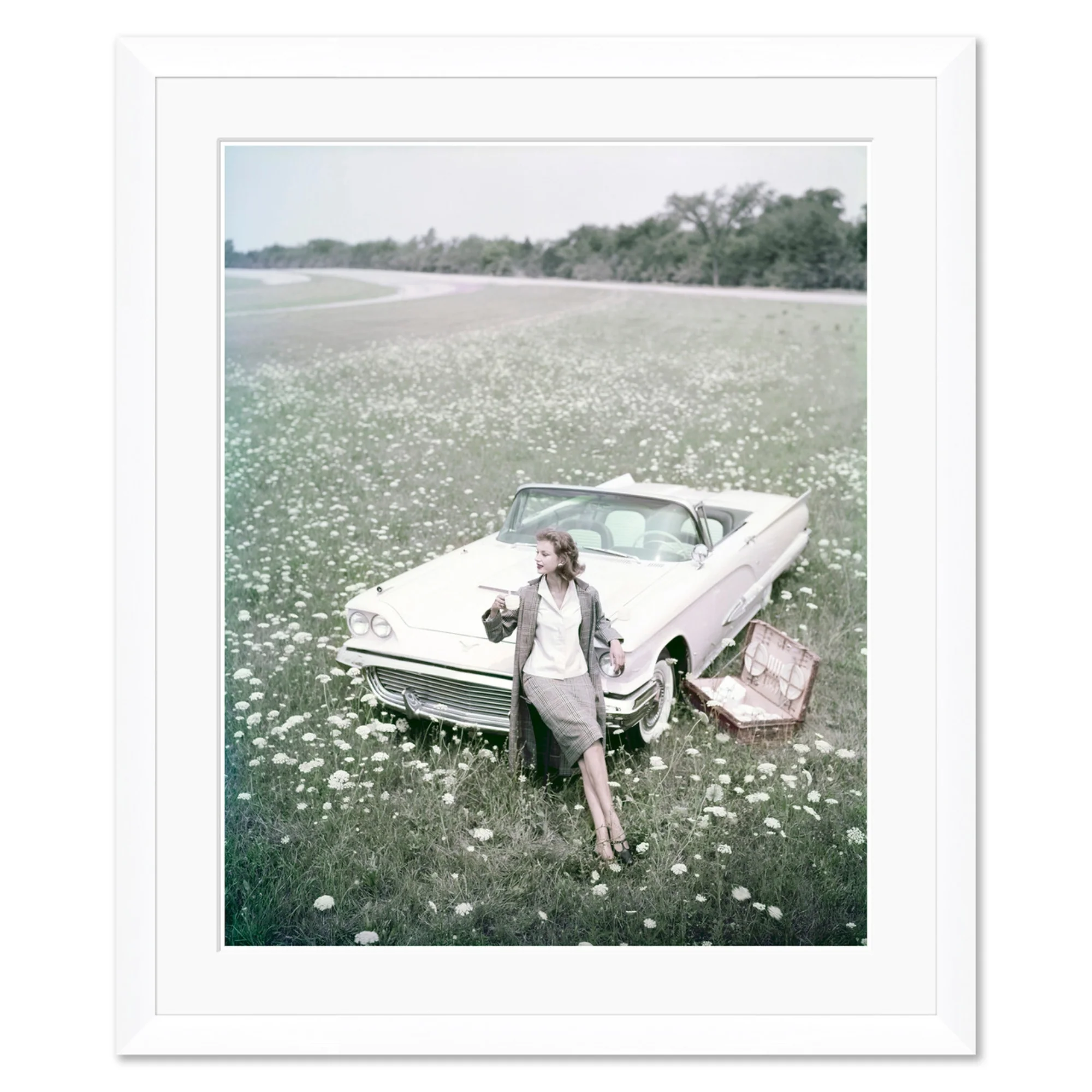 Vogue Magazine, "Leaning Against a 1959 Thunderbird Convertible," John Rawlings, November 15, 1958