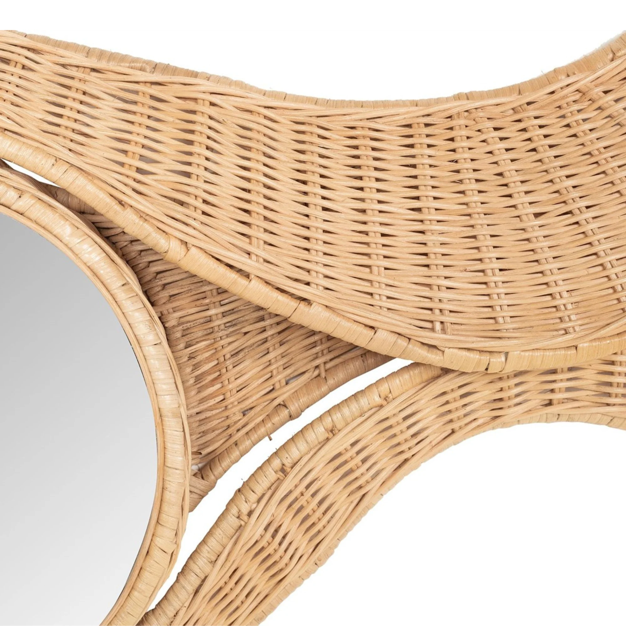Wave Mirror in Rattan - Image 4