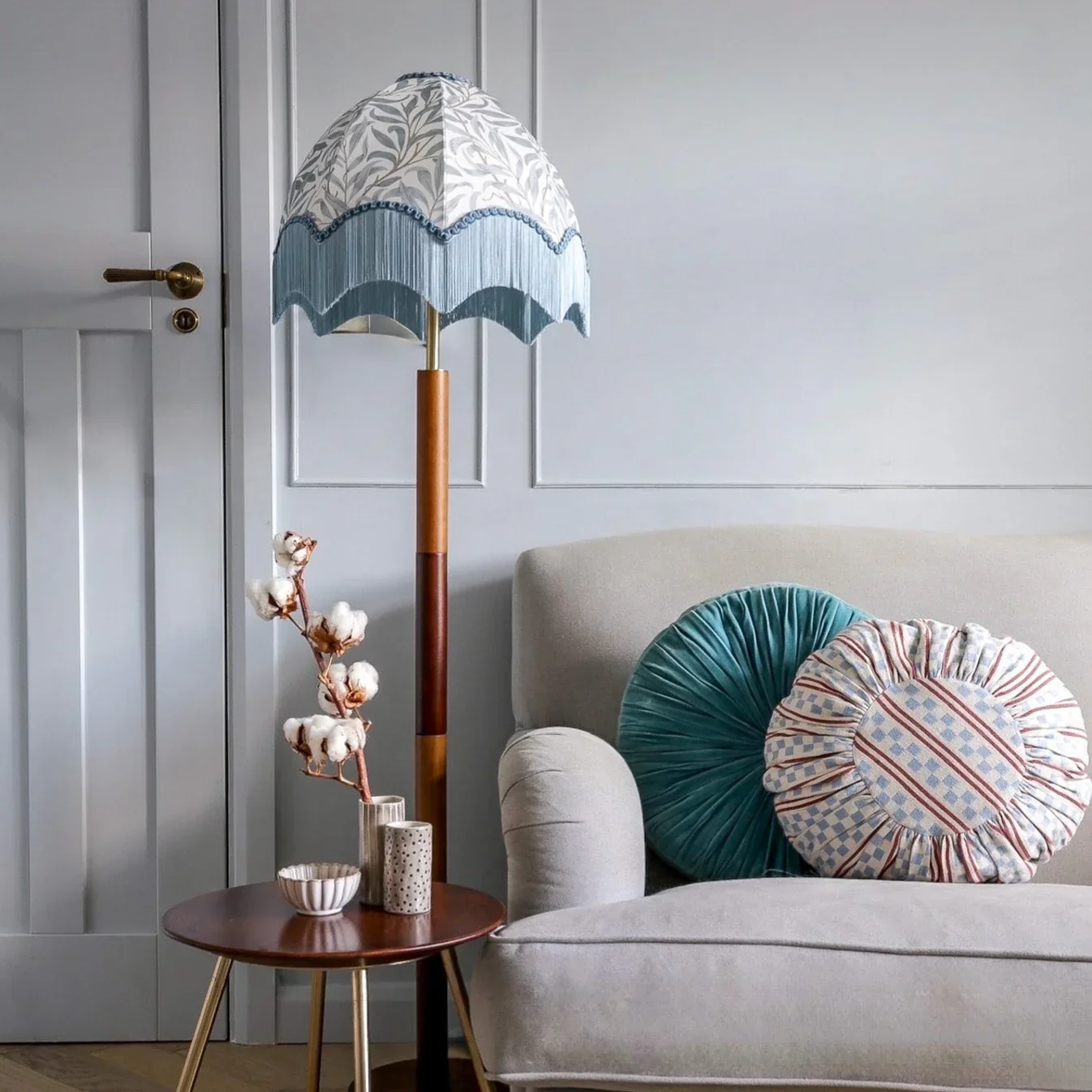 William Morris Willow Boughs Fringed Lampshade (XL) - Image 3