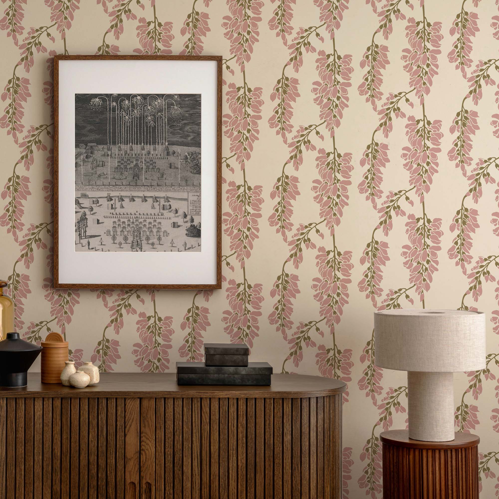 Wisteria Floral Wallpaper - Cream - Image 2