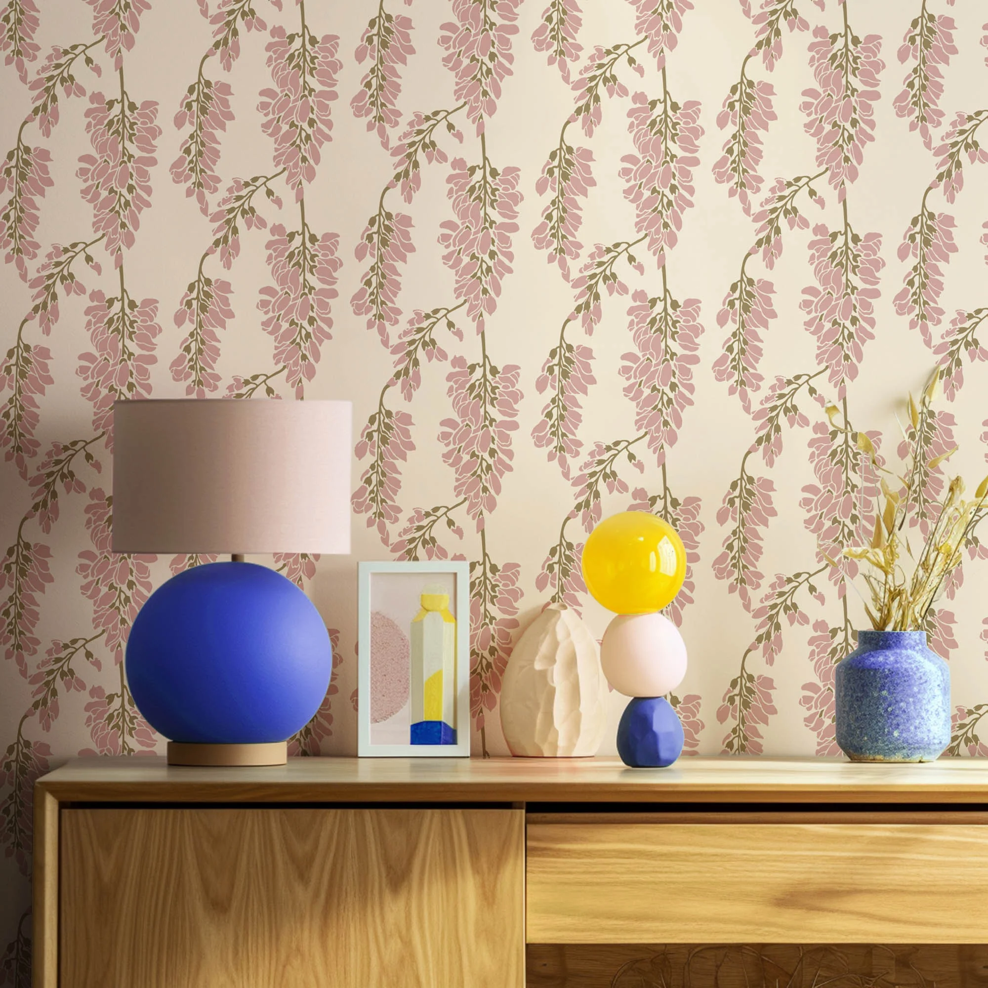 Wisteria Floral Wallpaper - Cream - Image 3