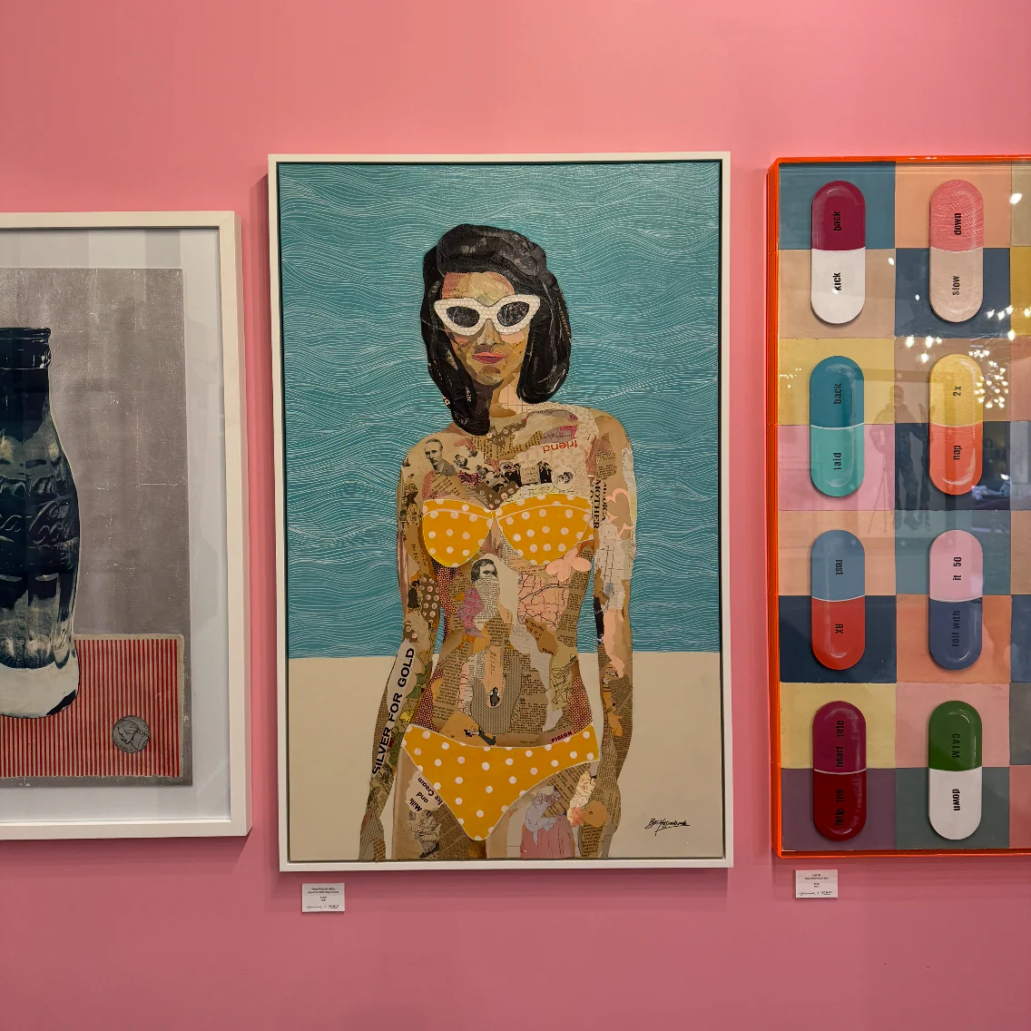 "Yellow Polka Dot Bikini" 48x30 Mixed Media on Canvas by BK Holsomback - Image 2