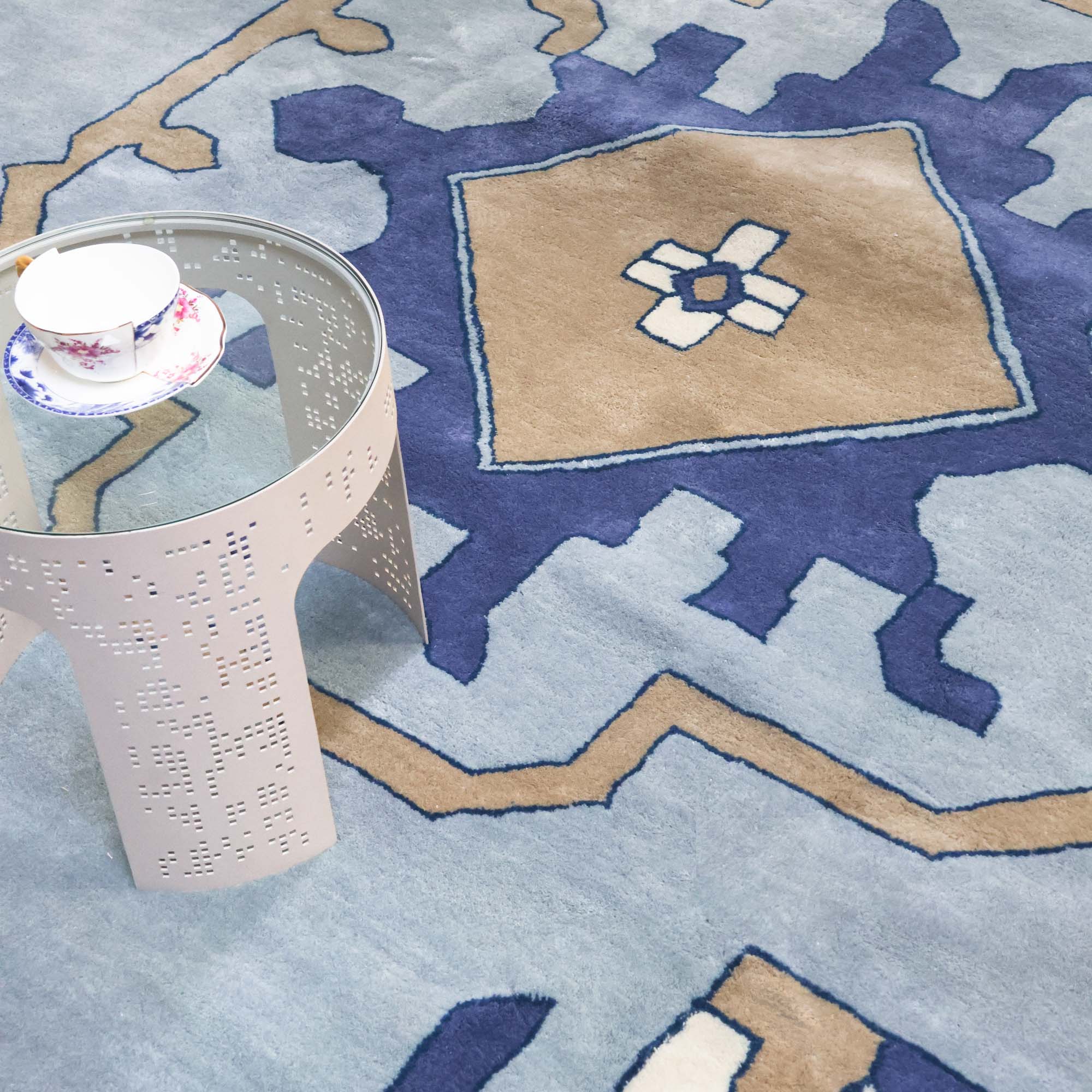 Zara Blue Tufted Rug - Image 2