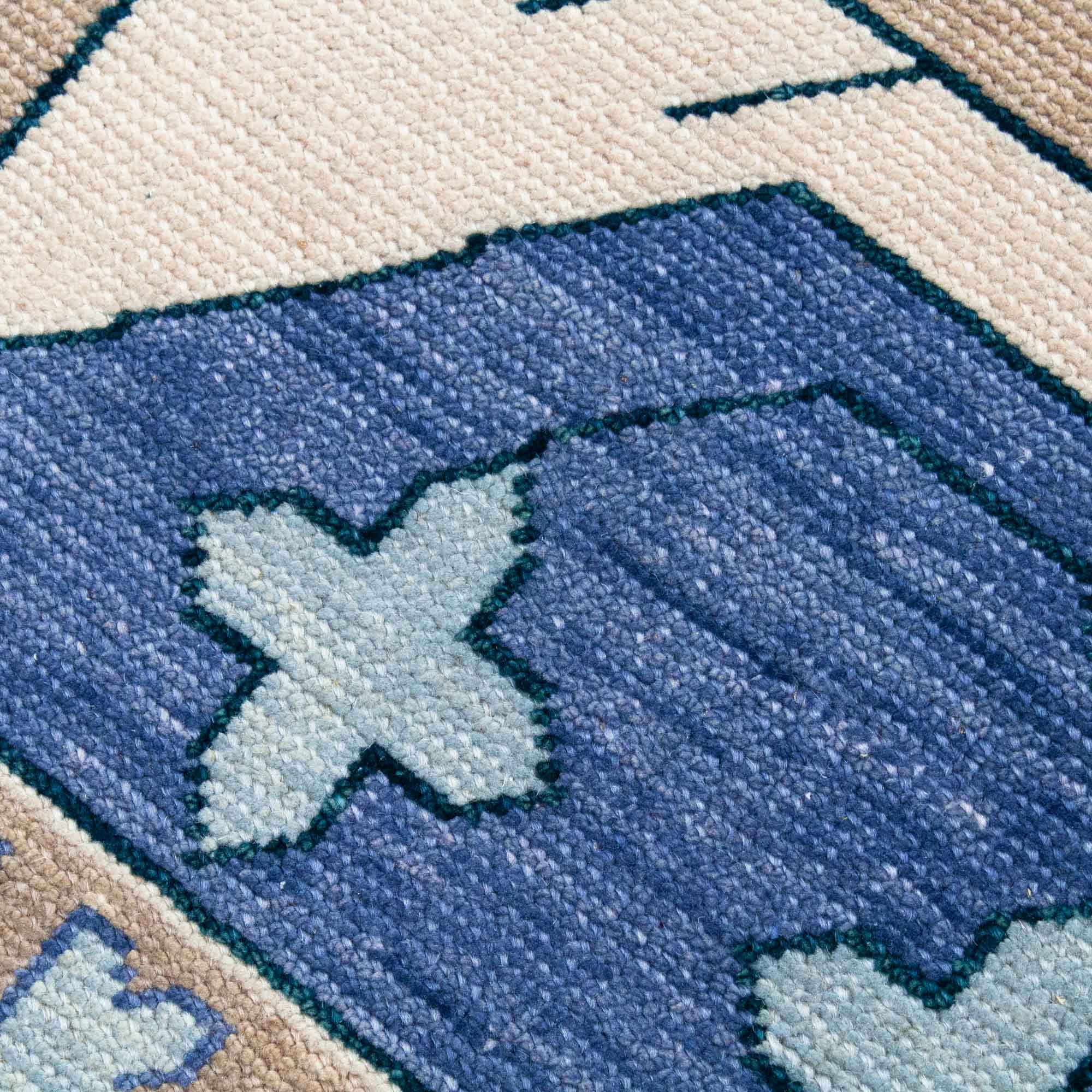 Zara Blue Turkish Knot Rug - Image 5